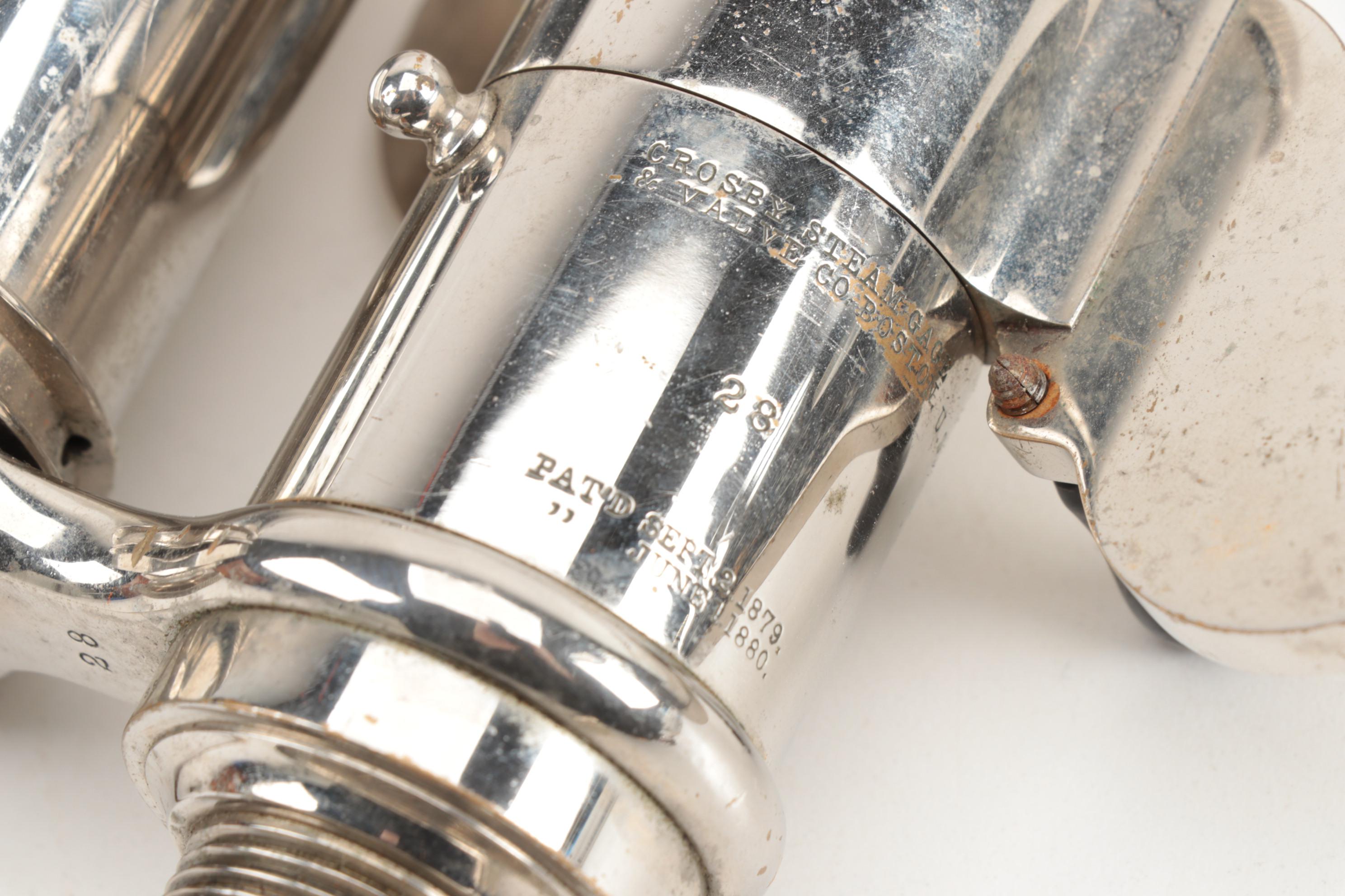 Crosby Steam Gage & Valve Co. Steam Indicator in Walnut Case