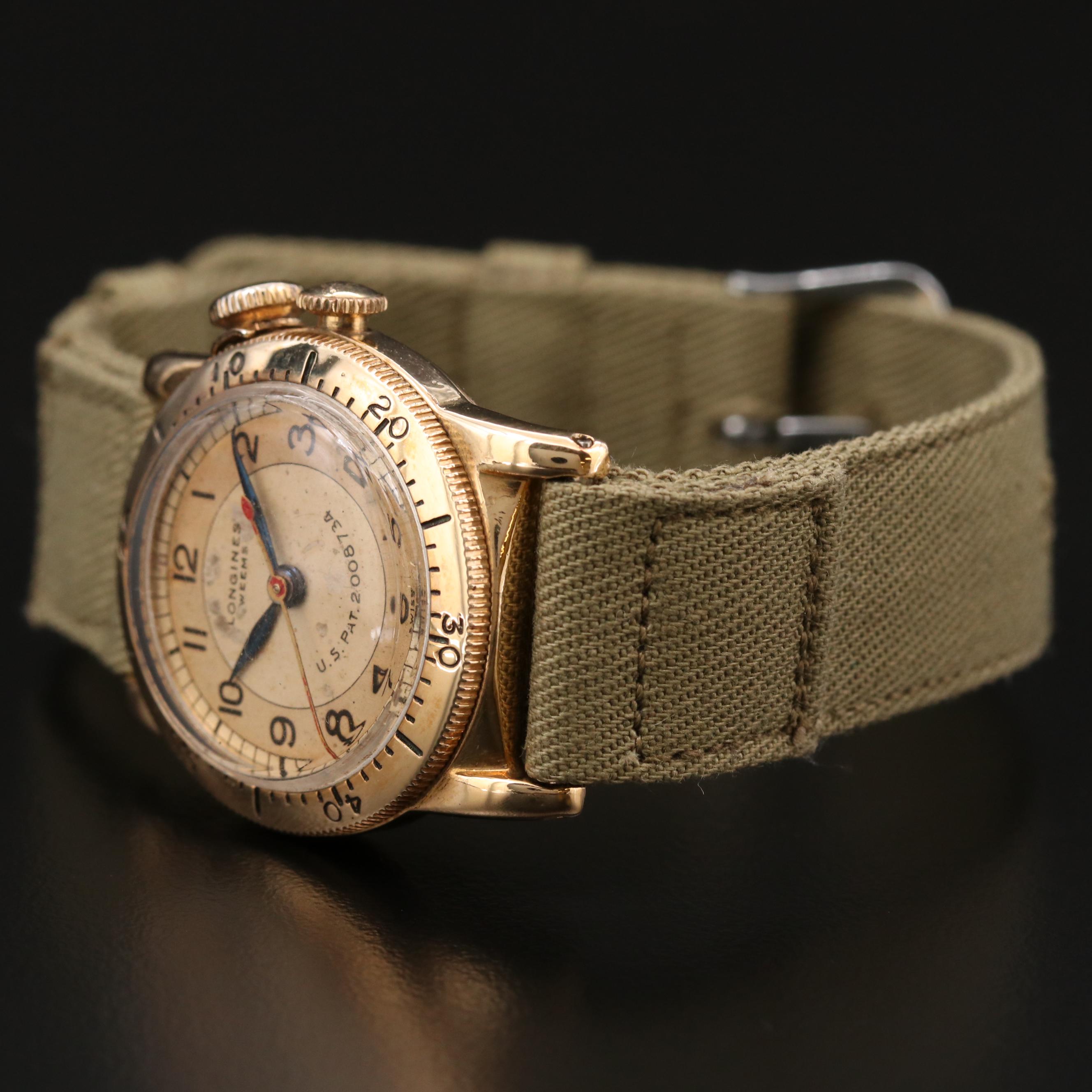 Vintage Longines Weems Second-Setting 14K Gold Watch, 1940