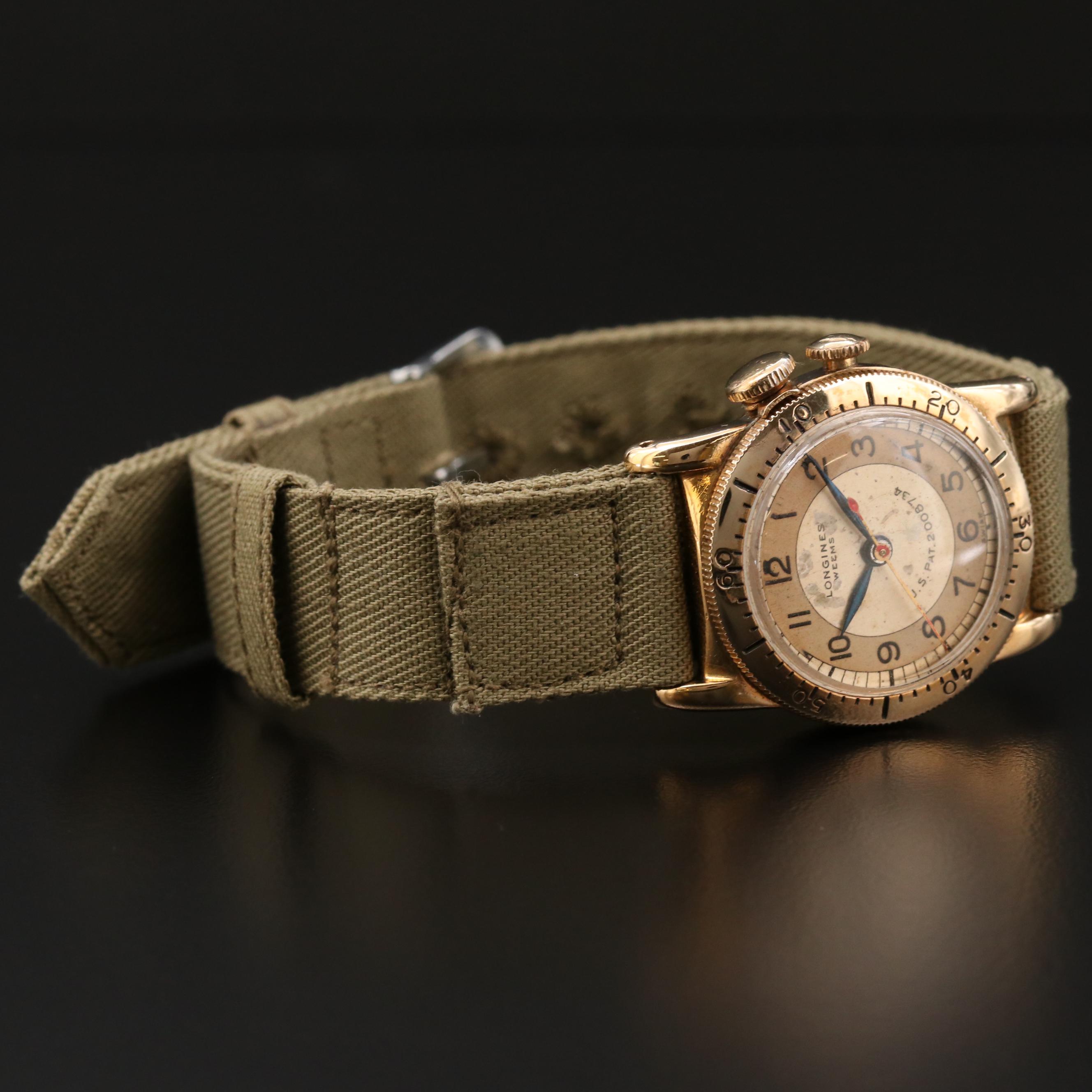 Vintage Longines Weems Second-Setting 14K Gold Watch, 1940