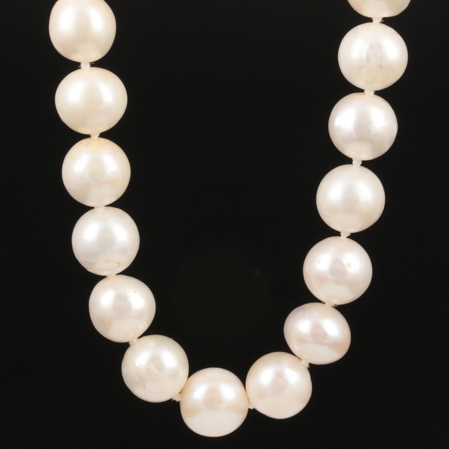 14K Yellow Gold Cultured Pearl Necklace