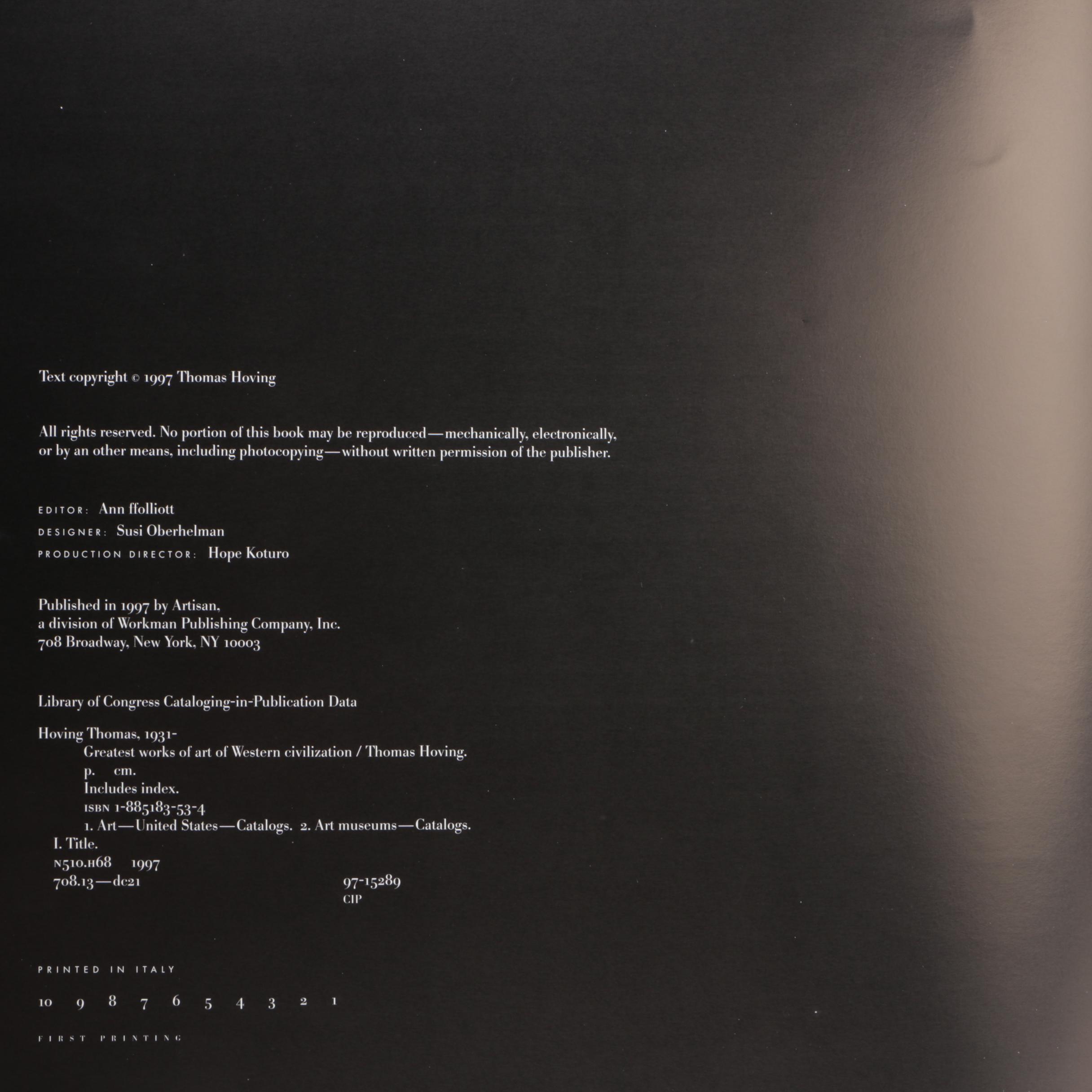 Art Books Including "Missing Masterpieces" by Gert-Rudolf Flick, 2003