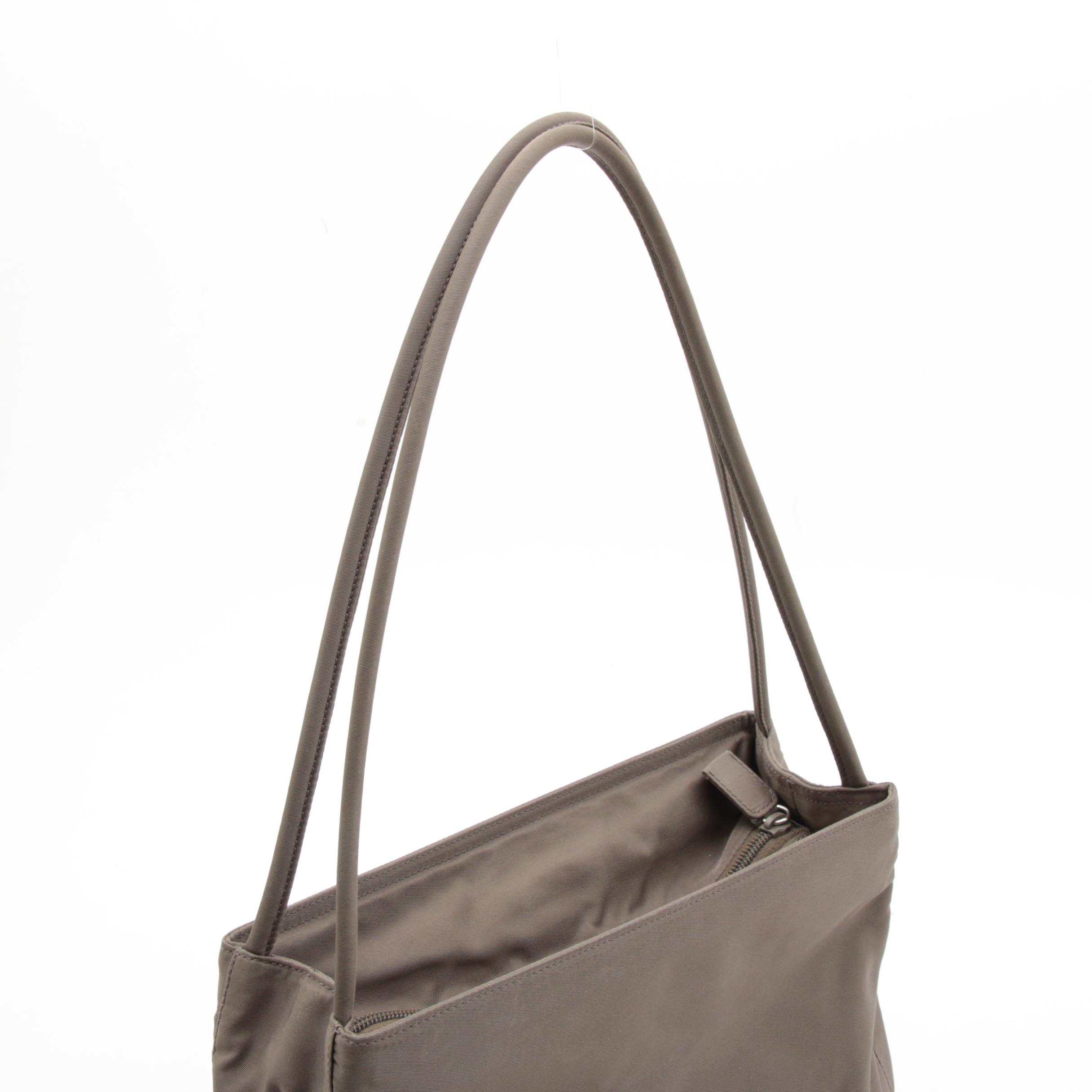 Prada Tessuto Nylon Zip Top Shoulder Bag in Taupe