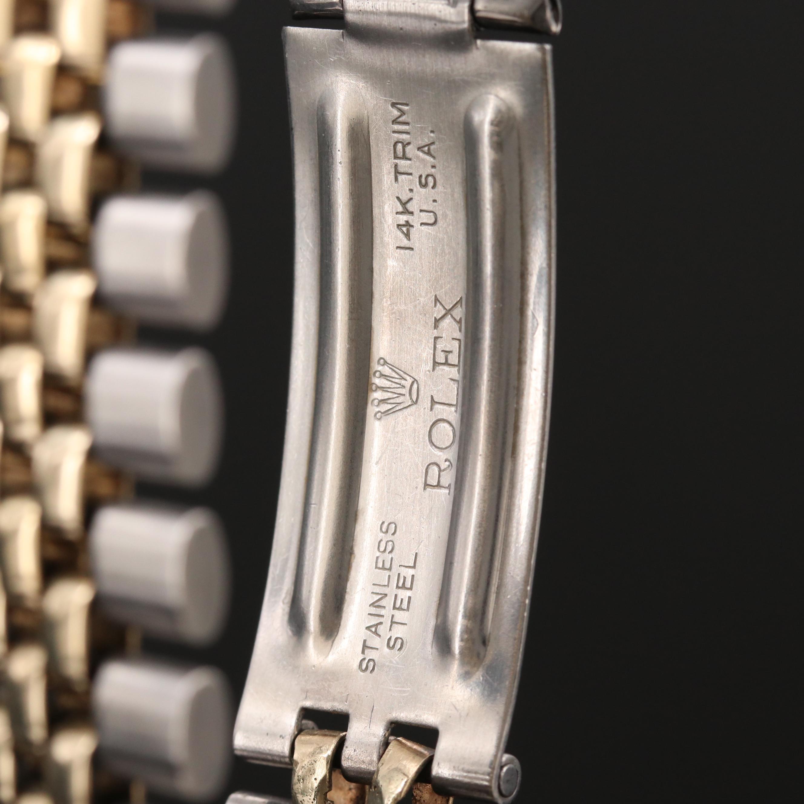 Vintage Rolex Datejust 14K Gold and Stainless Steel Watch, 1965