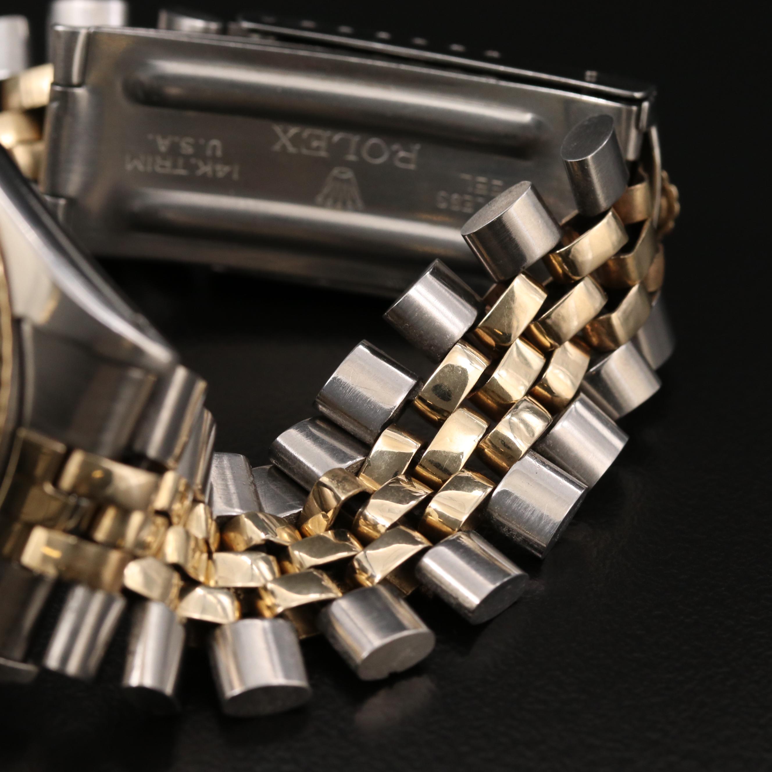 Vintage Rolex Datejust 14K Gold and Stainless Steel Watch, 1965