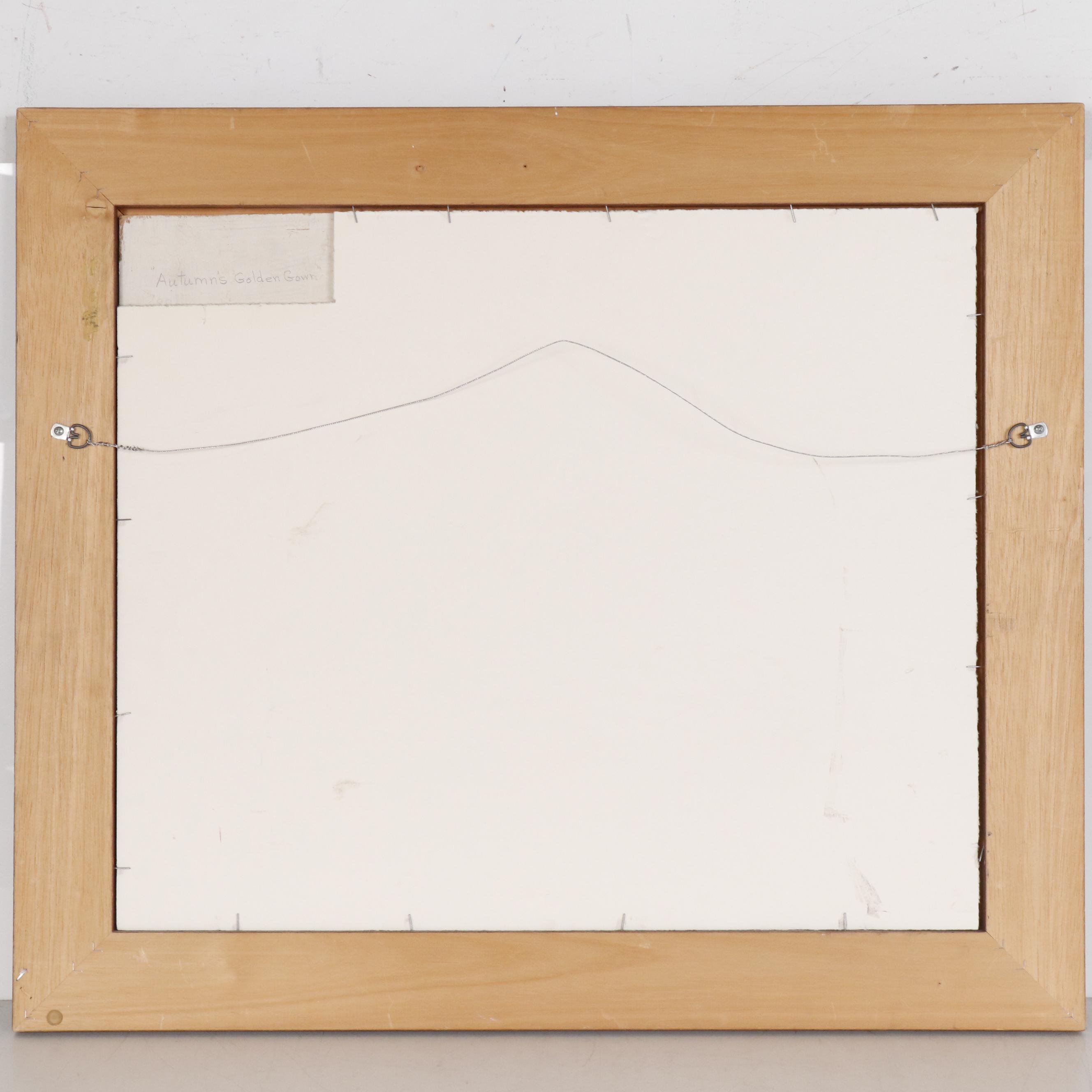 Francis F. Brown Tempera Landscape Painting "Autumn's Golden Gown"