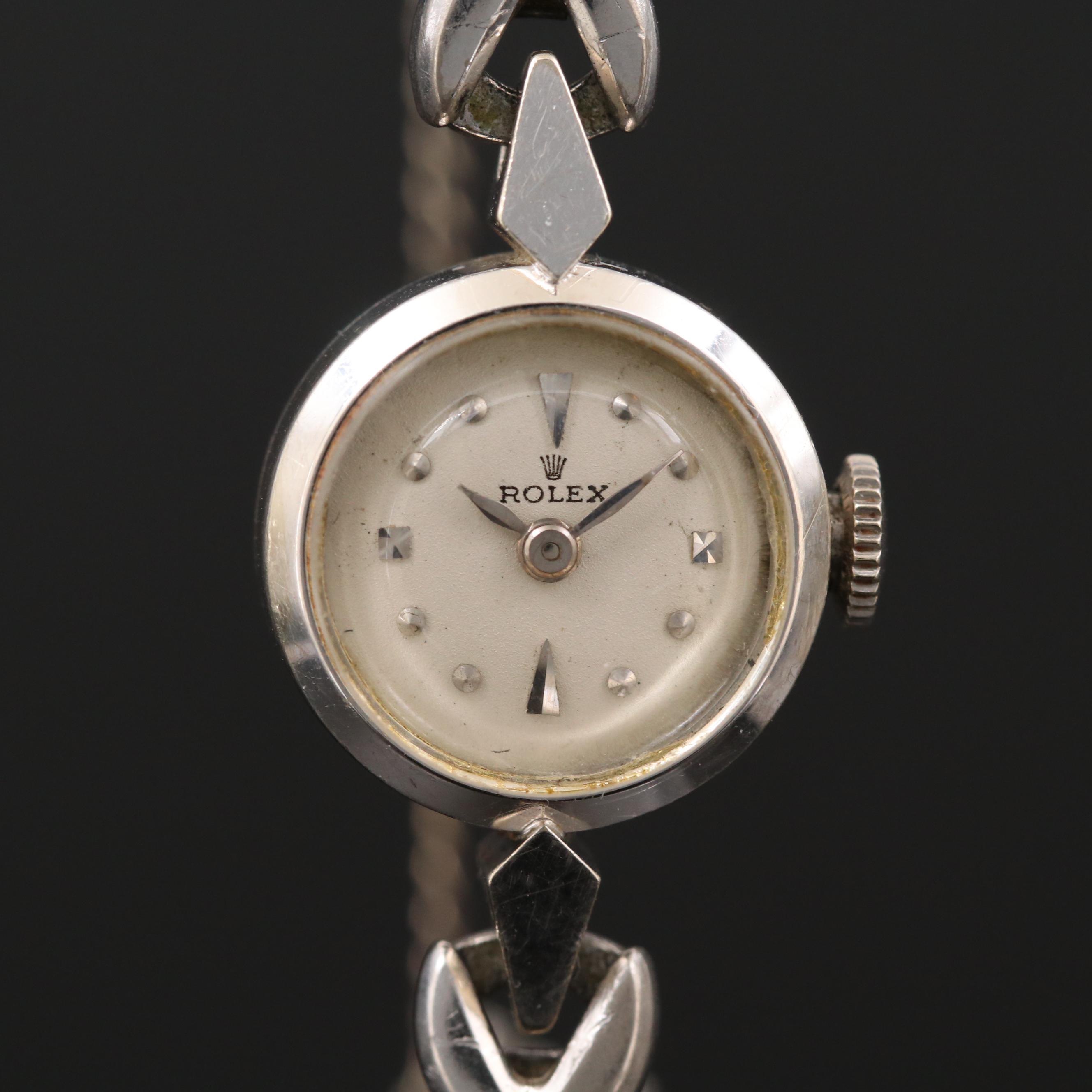 Vintage Rolex Cocktail 14K White Gold Watch