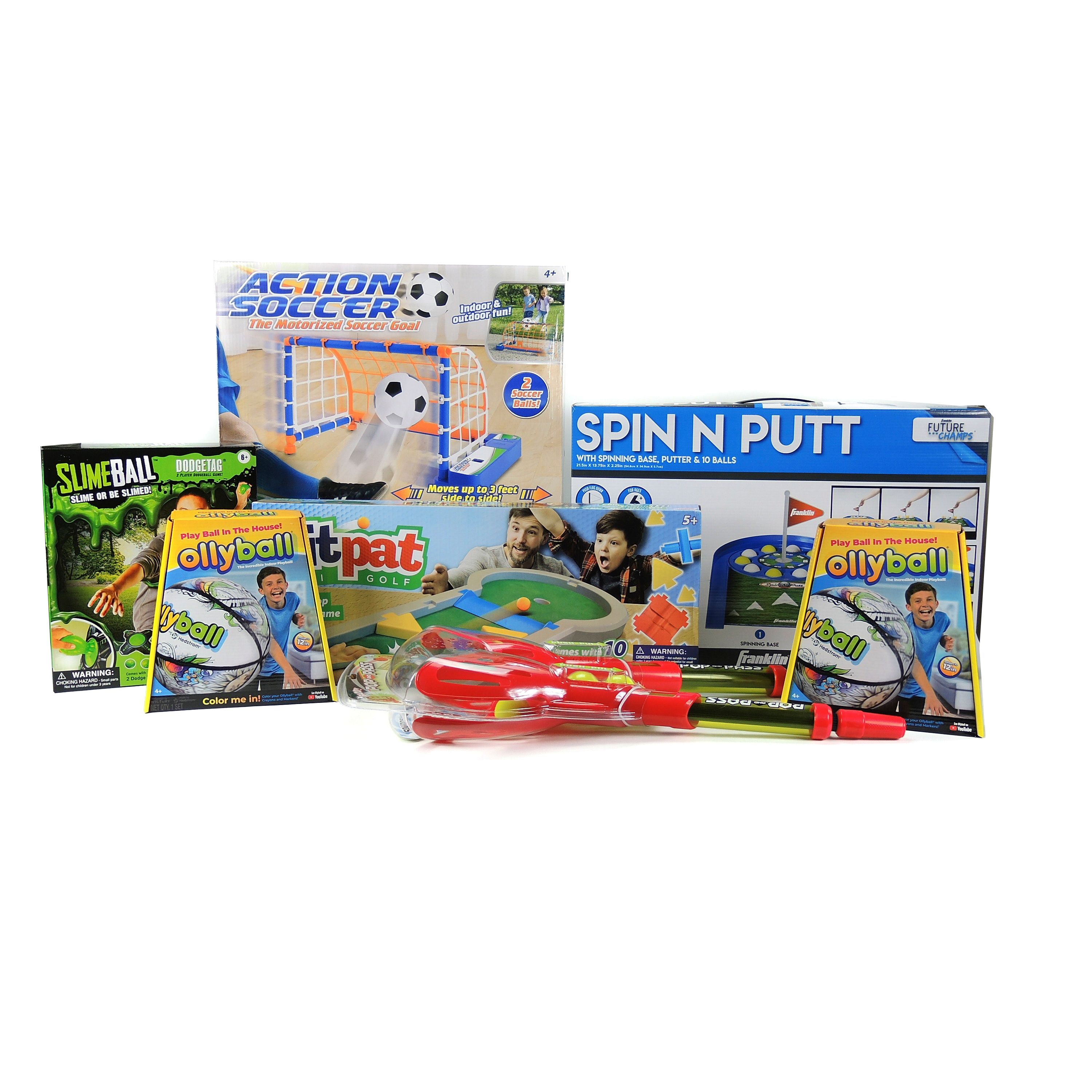 Game Zone Action Soccer Goal, Franklin Spin N Putt Game, and More