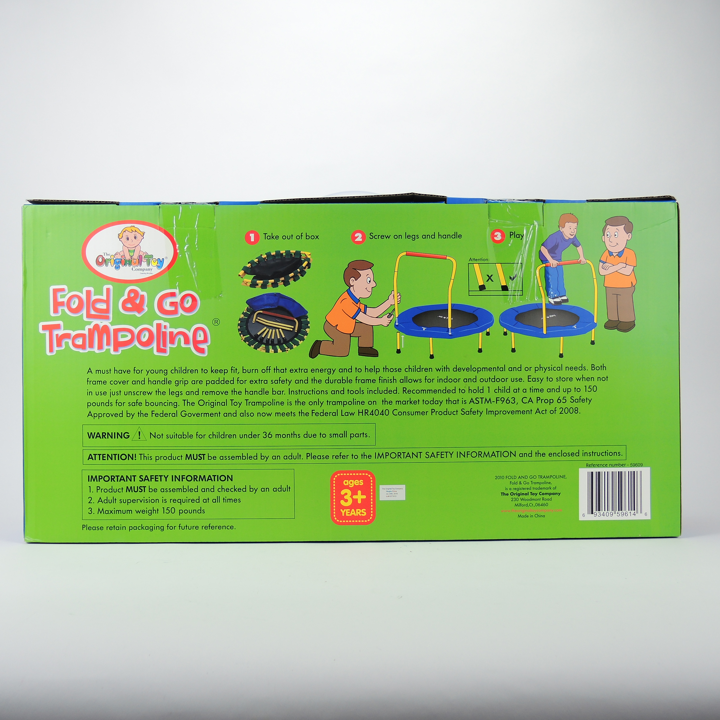 The Original Toy Company Fold & Go Trampoline