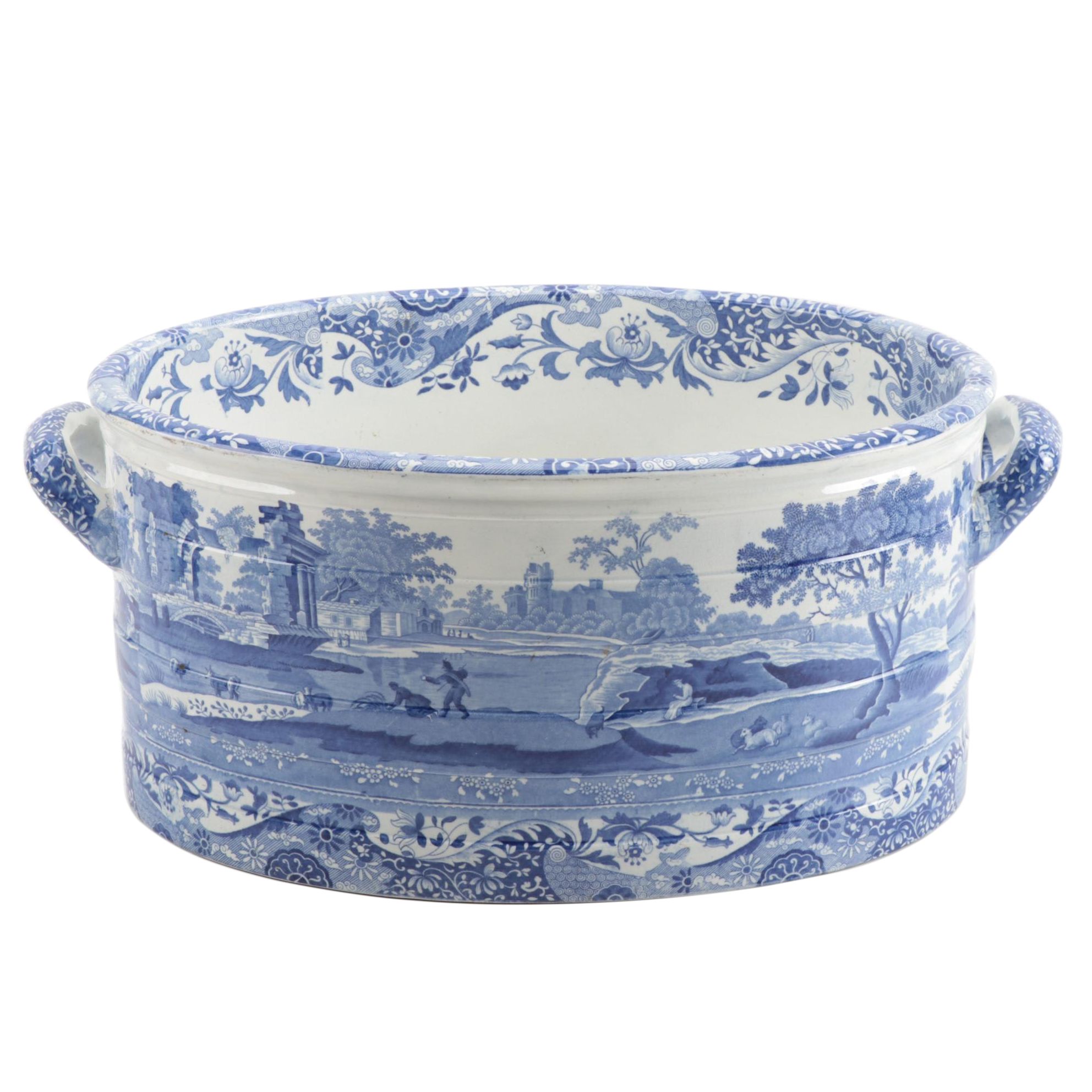 Spode Blue and White Transfer Printed "Italian" Foot Bath, 1820