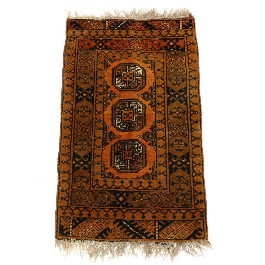 1'10 x 3'6 Hand-Knotted Pakistani Bokhara Wool Rug