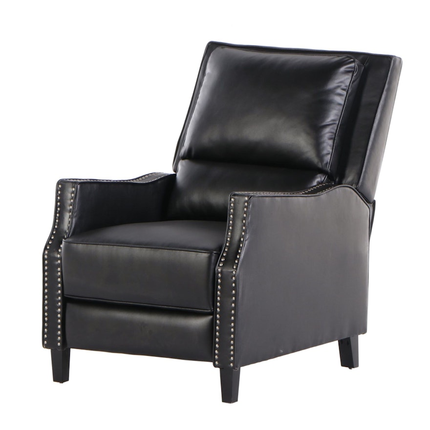 Vinyl Upholstered Recliner with Nailhead Detail