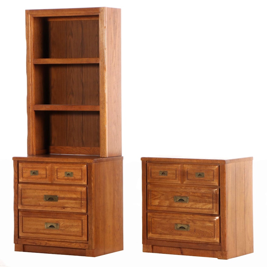 Young Hinkle "Country Oak" Chest of Drawers and Stacked Bookcase