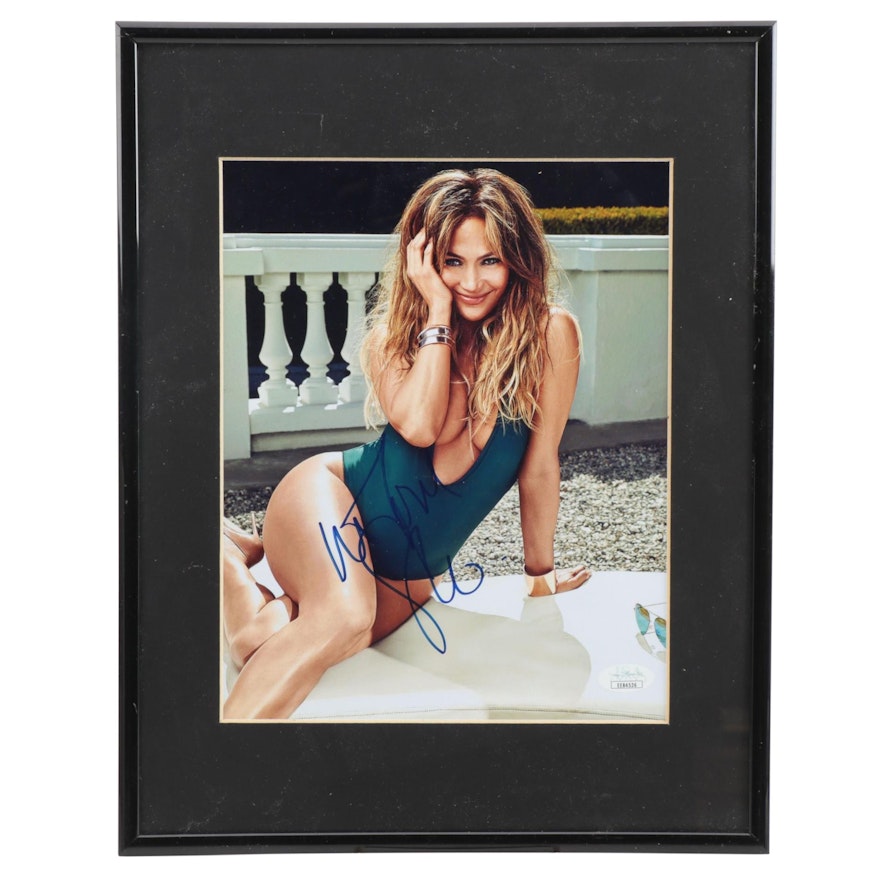 Jennifer Lopez Actress and Model Signed Framed Photo Print, JSA COA