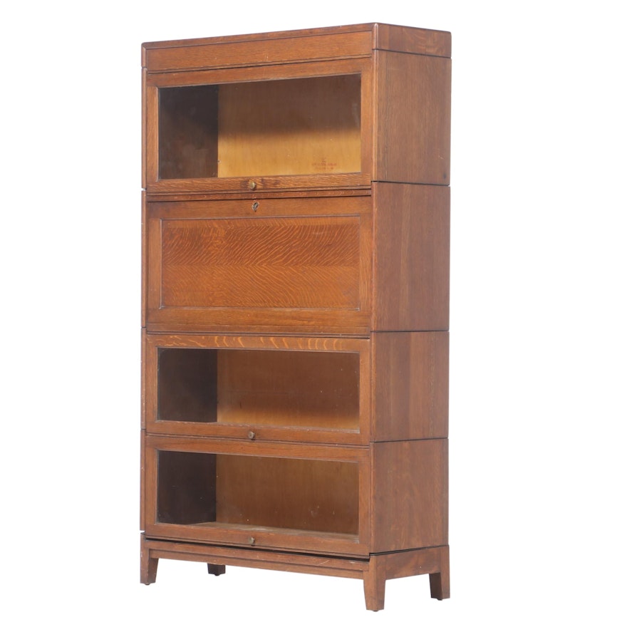 The Gunn Furniture Co. Oak Four-Stack Barrister's Secretary Bookcase