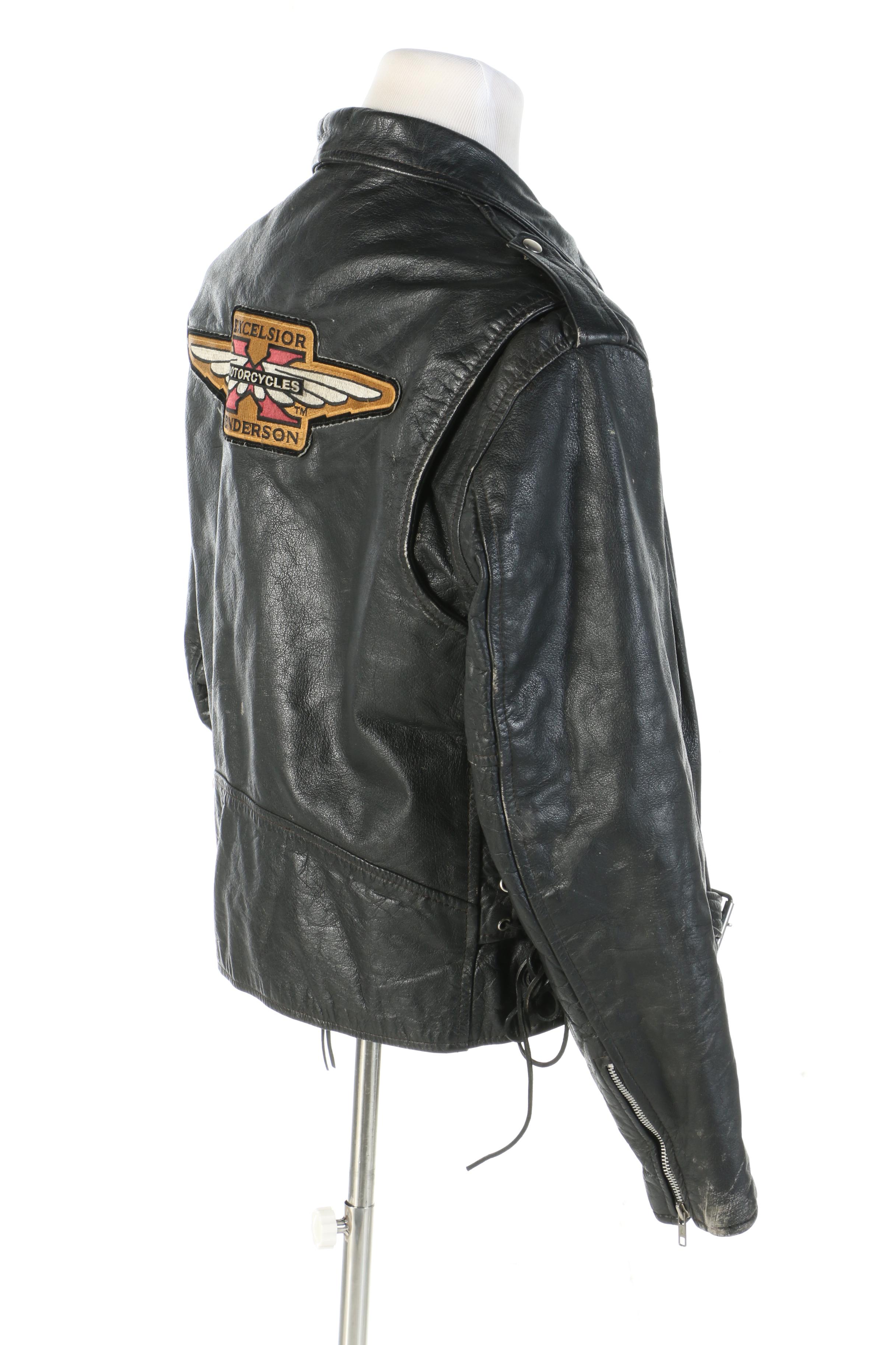 First Motorcycle Jacket Signed by Dan Hanlon, Excelsior-Henderson Motorcycles