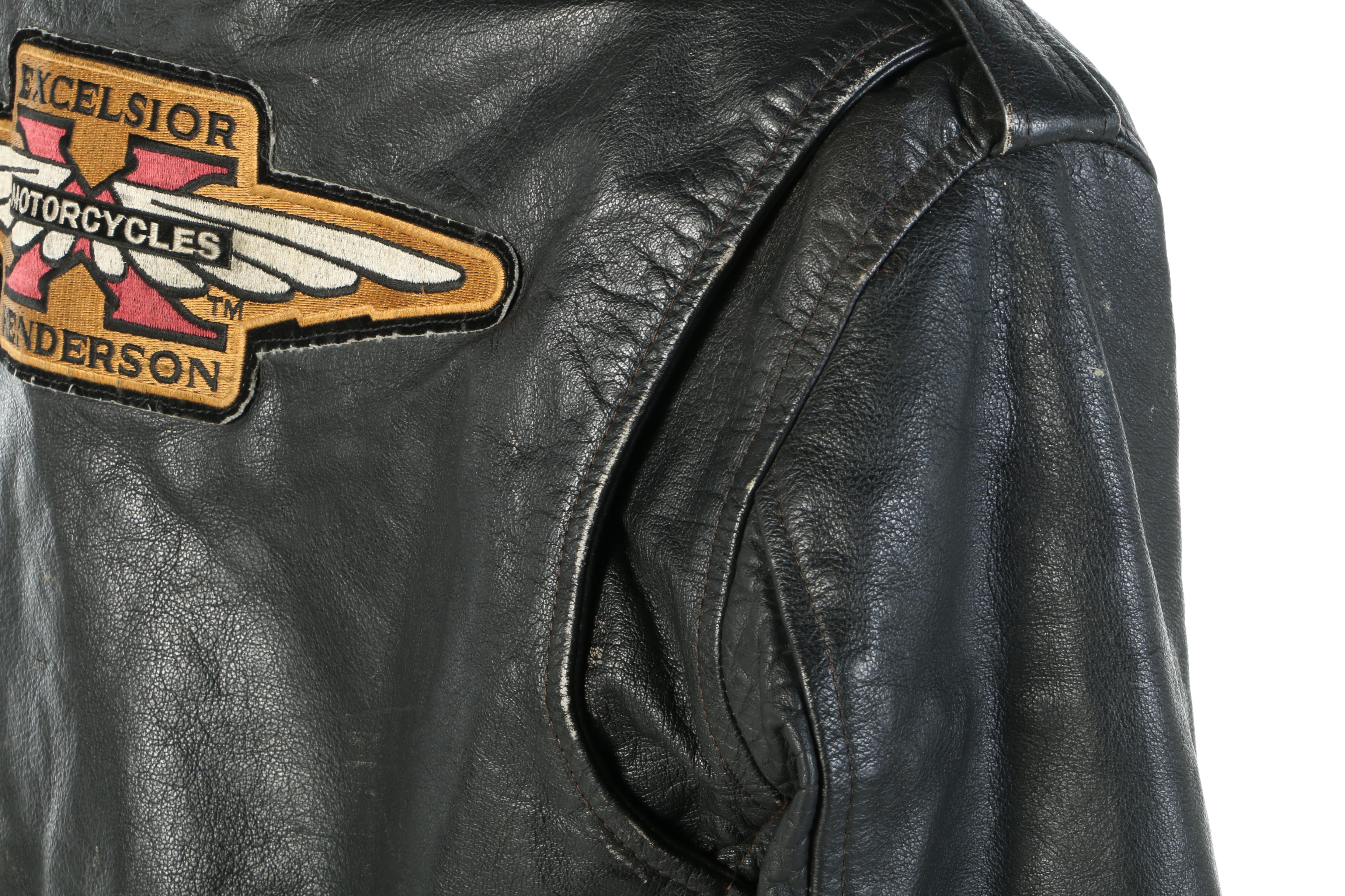 First Motorcycle Jacket Signed by Dan Hanlon, Excelsior-Henderson Motorcycles