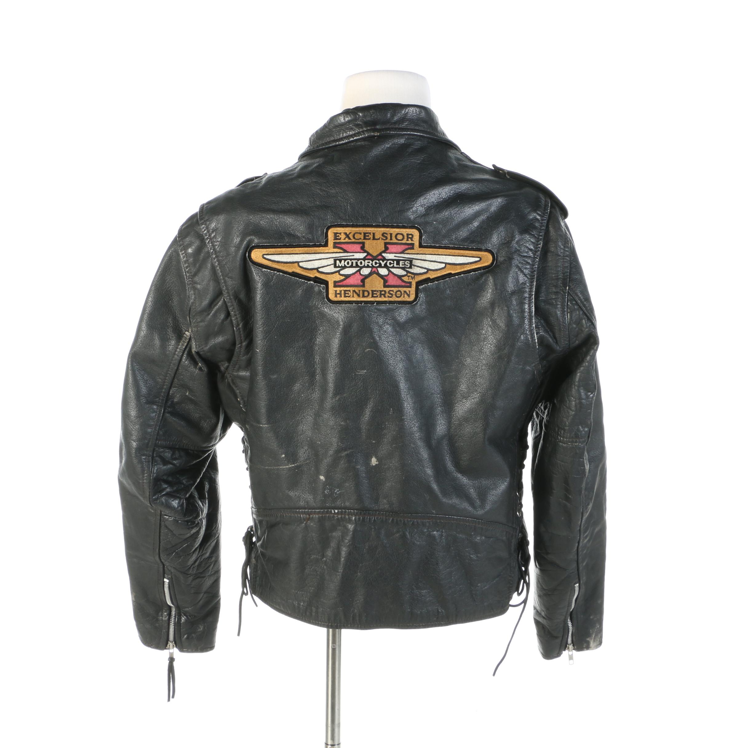 First Motorcycle Jacket Signed by Dan Hanlon, Excelsior-Henderson Motorcycles