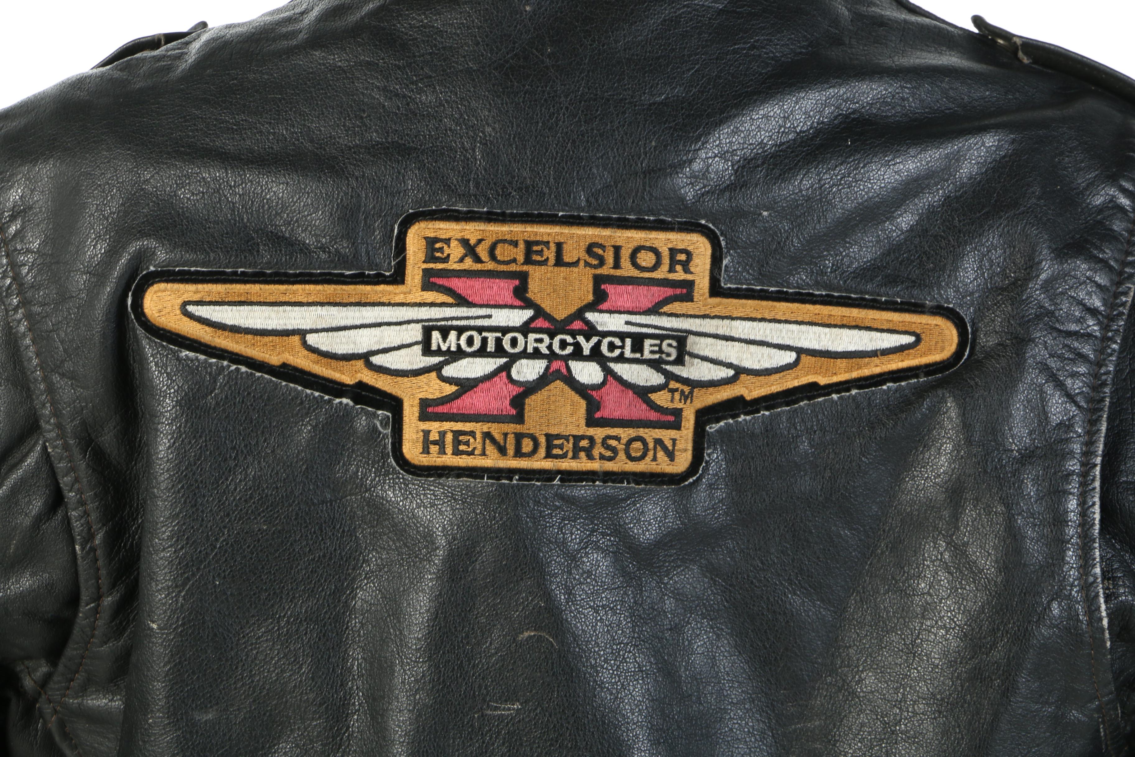 First Motorcycle Jacket Signed by Dan Hanlon, Excelsior-Henderson Motorcycles
