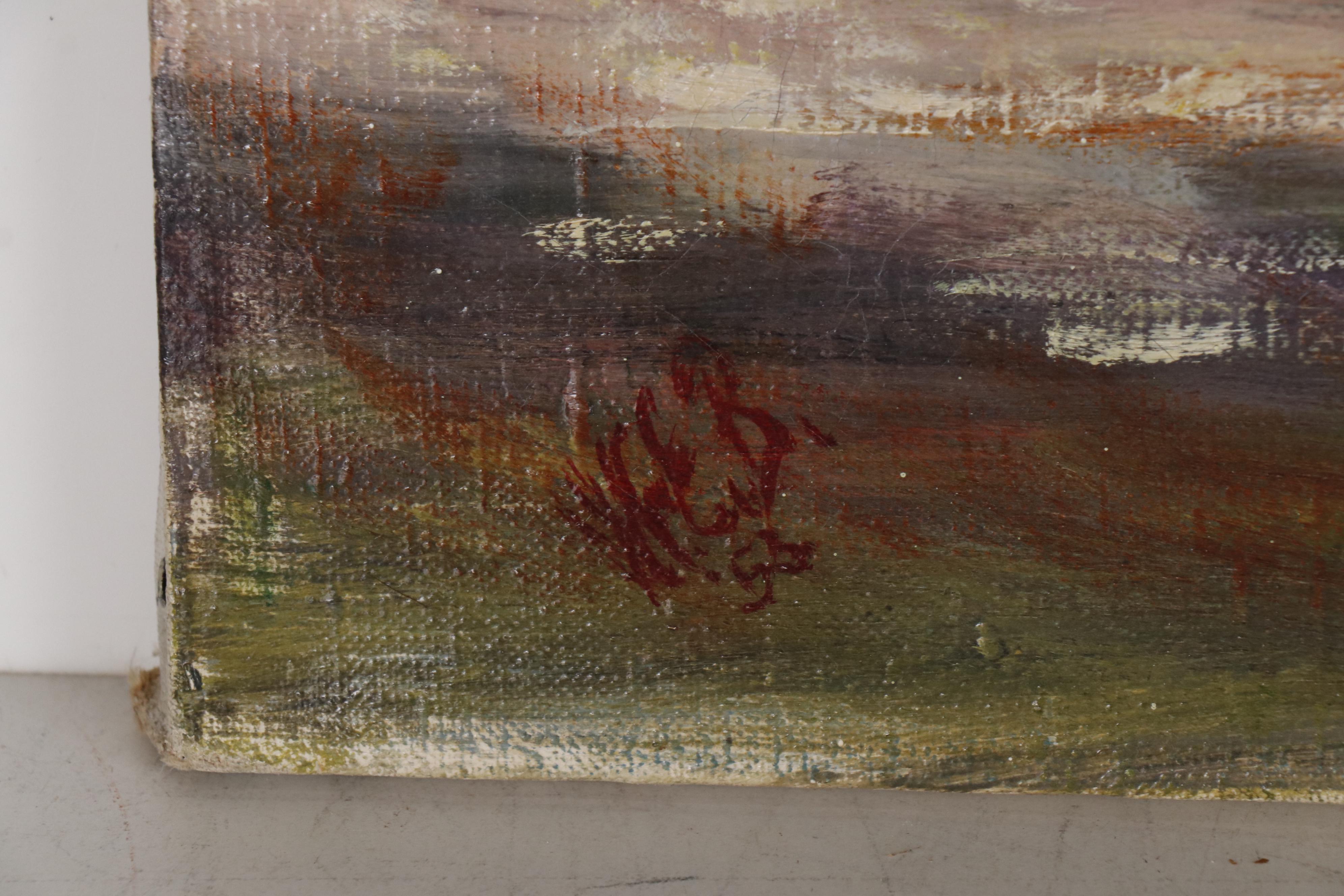 Walter E. Baum Landscape Oil Painting, 1953