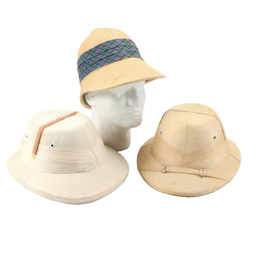 Pith Helmets Including Thomas Begg "Bombay Bowlers"