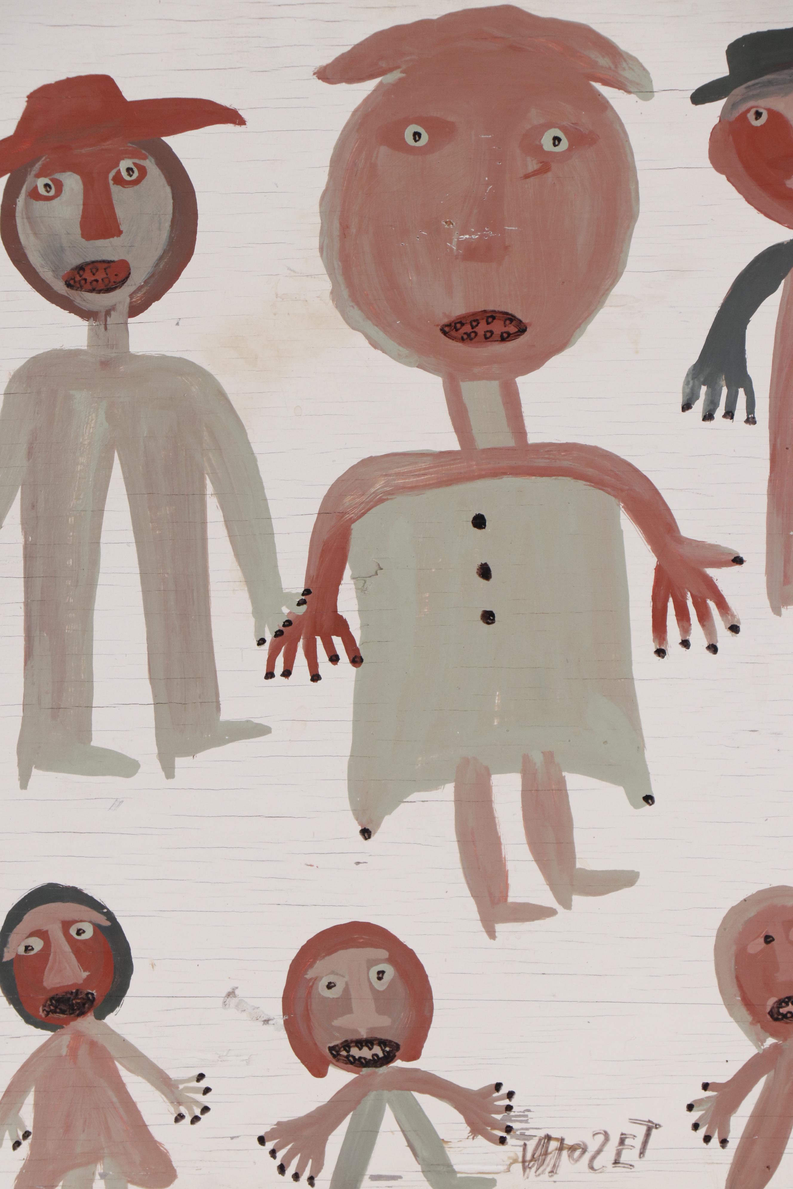 Mose Tolliver Outsider Art Oil Painting with Figures