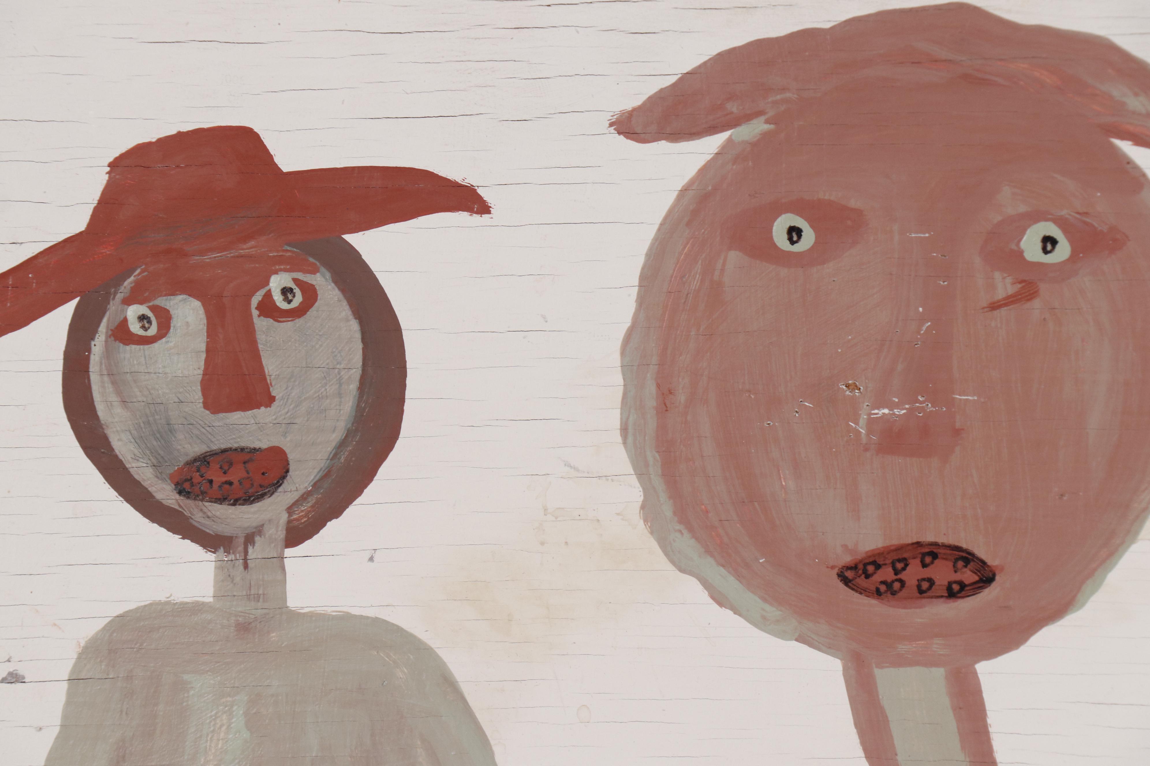 Mose Tolliver Outsider Art Oil Painting with Figures