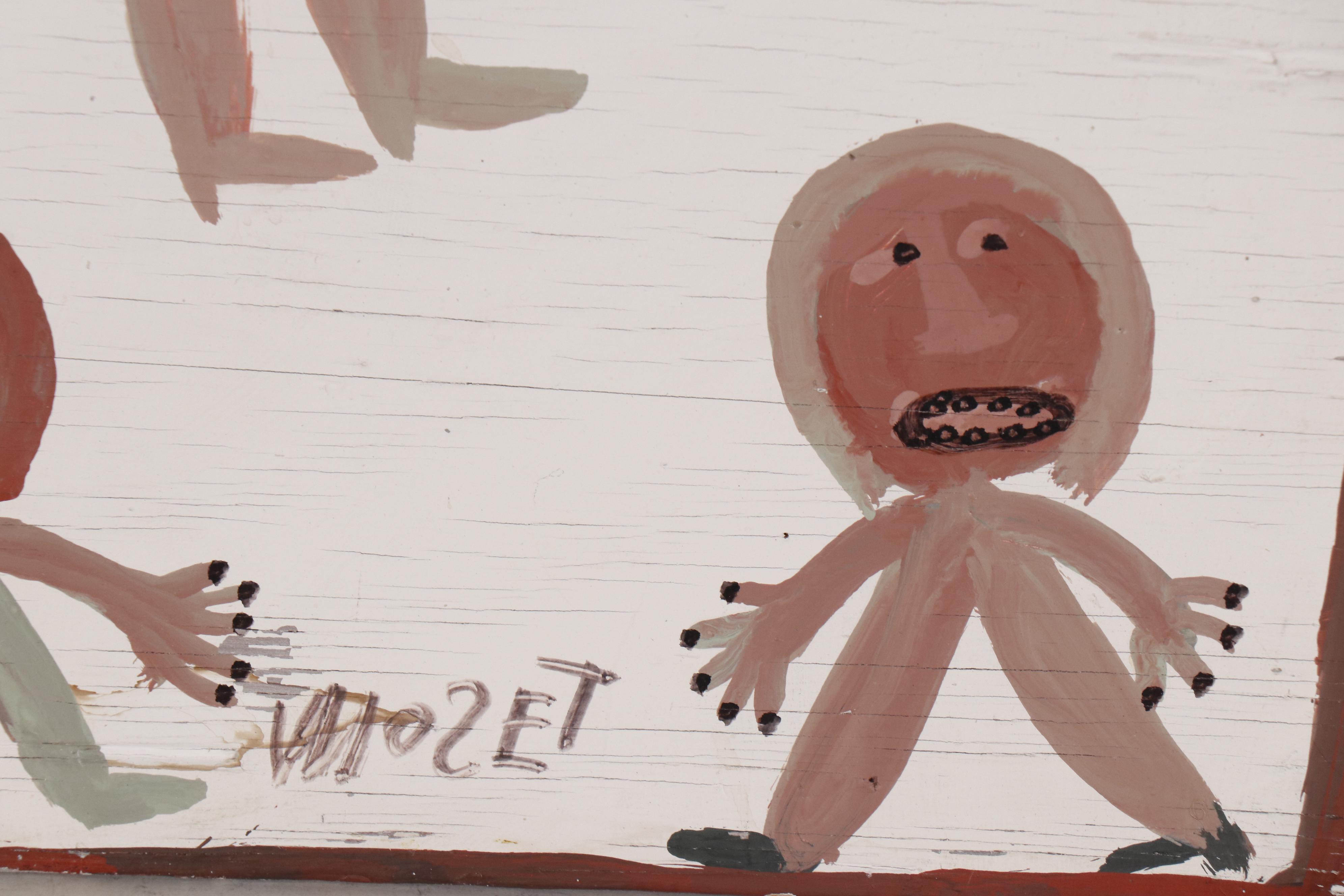 Mose Tolliver Outsider Art Oil Painting with Figures