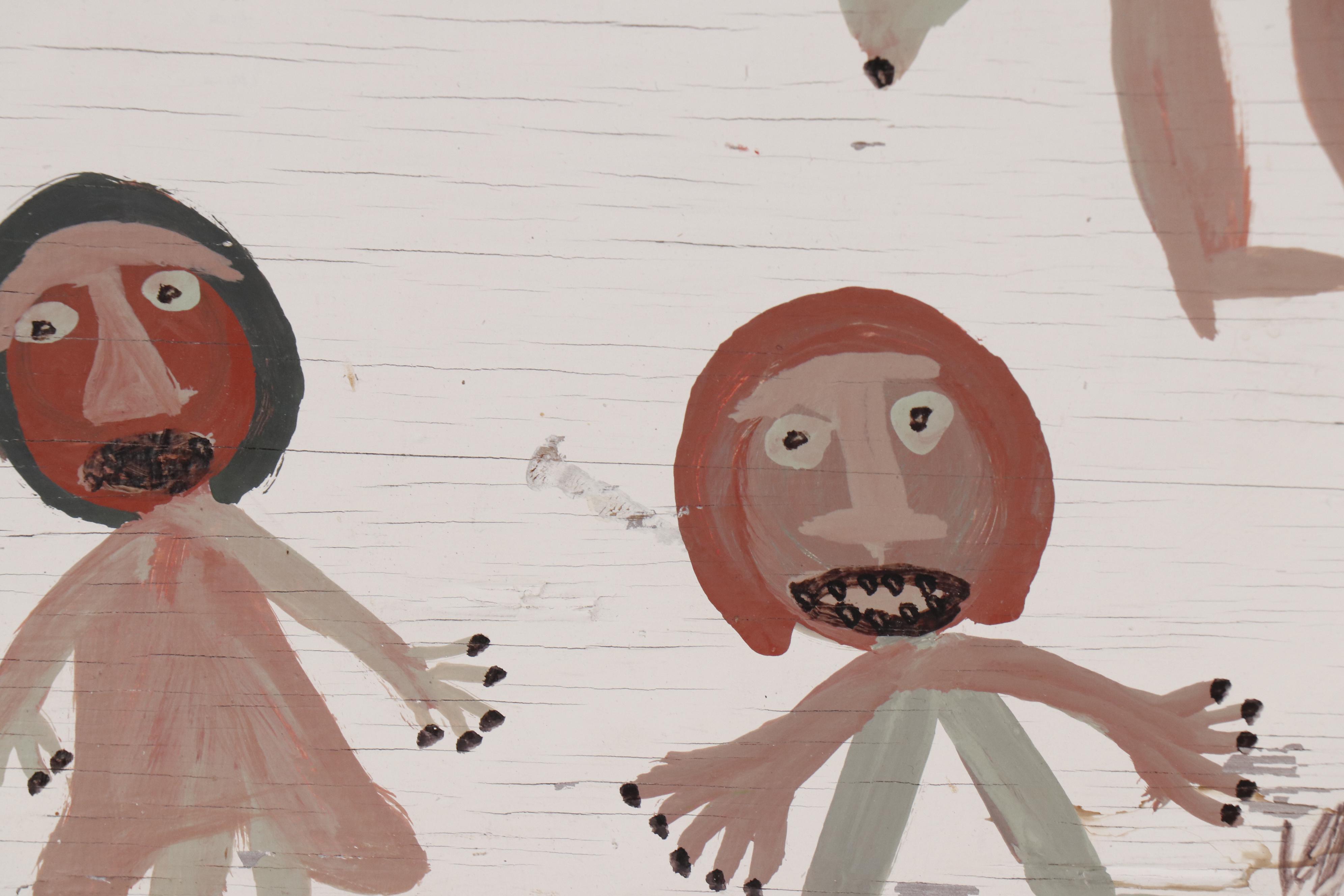 Mose Tolliver Outsider Art Oil Painting with Figures