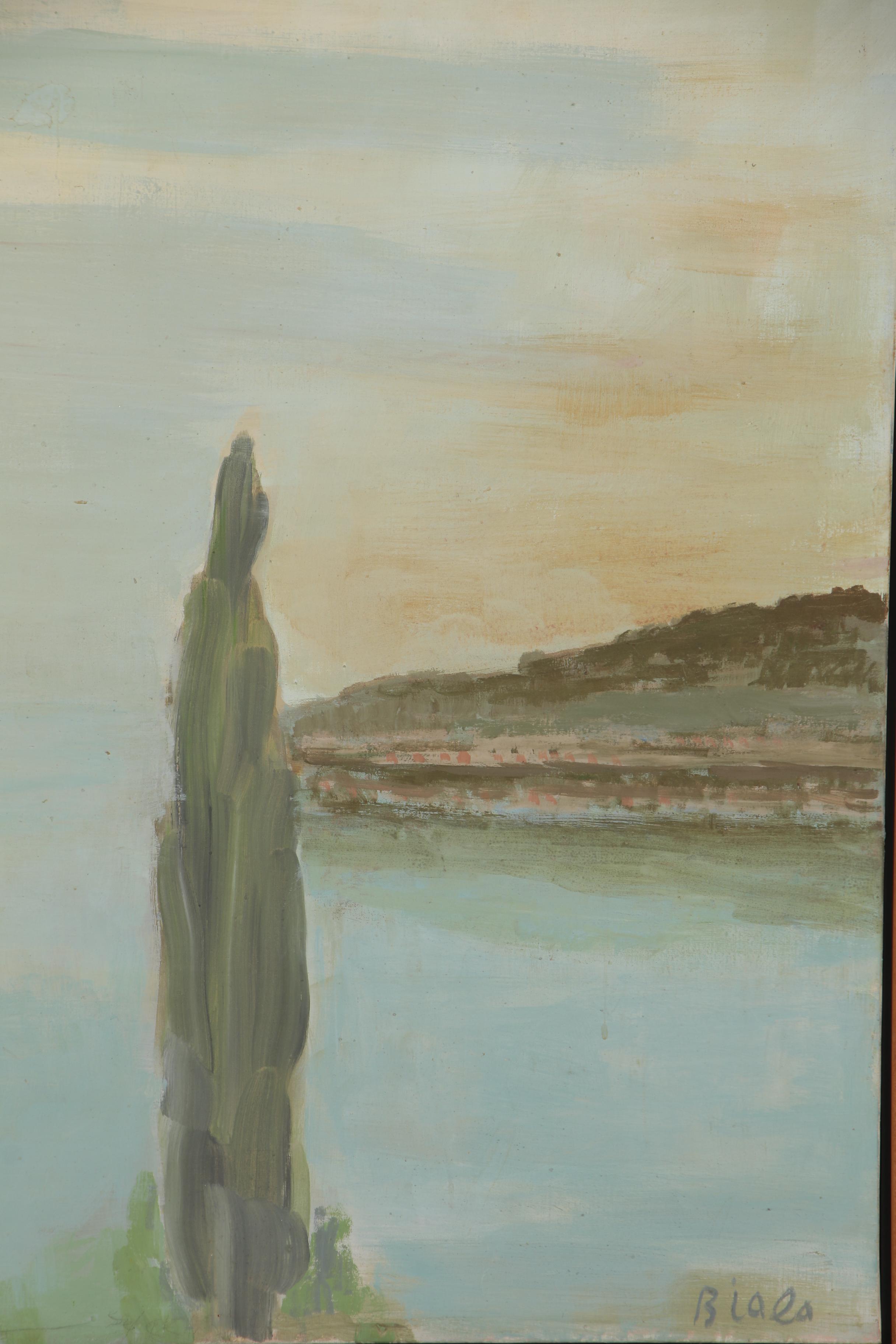 Janice Biala Oil Painting of Mediterranean Cypress, Circa 1960