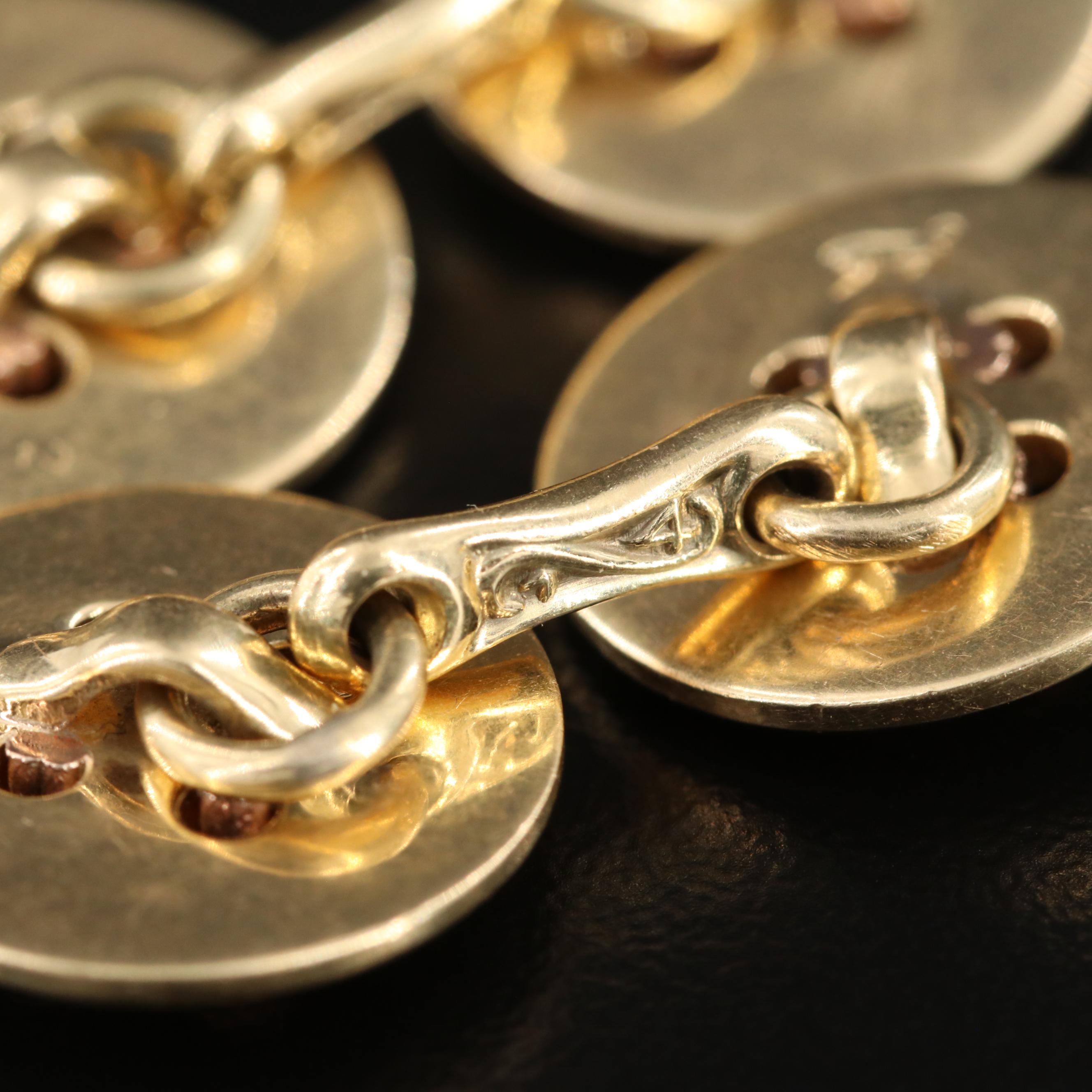 Cartier 14K Double Sided Button Cufflinks