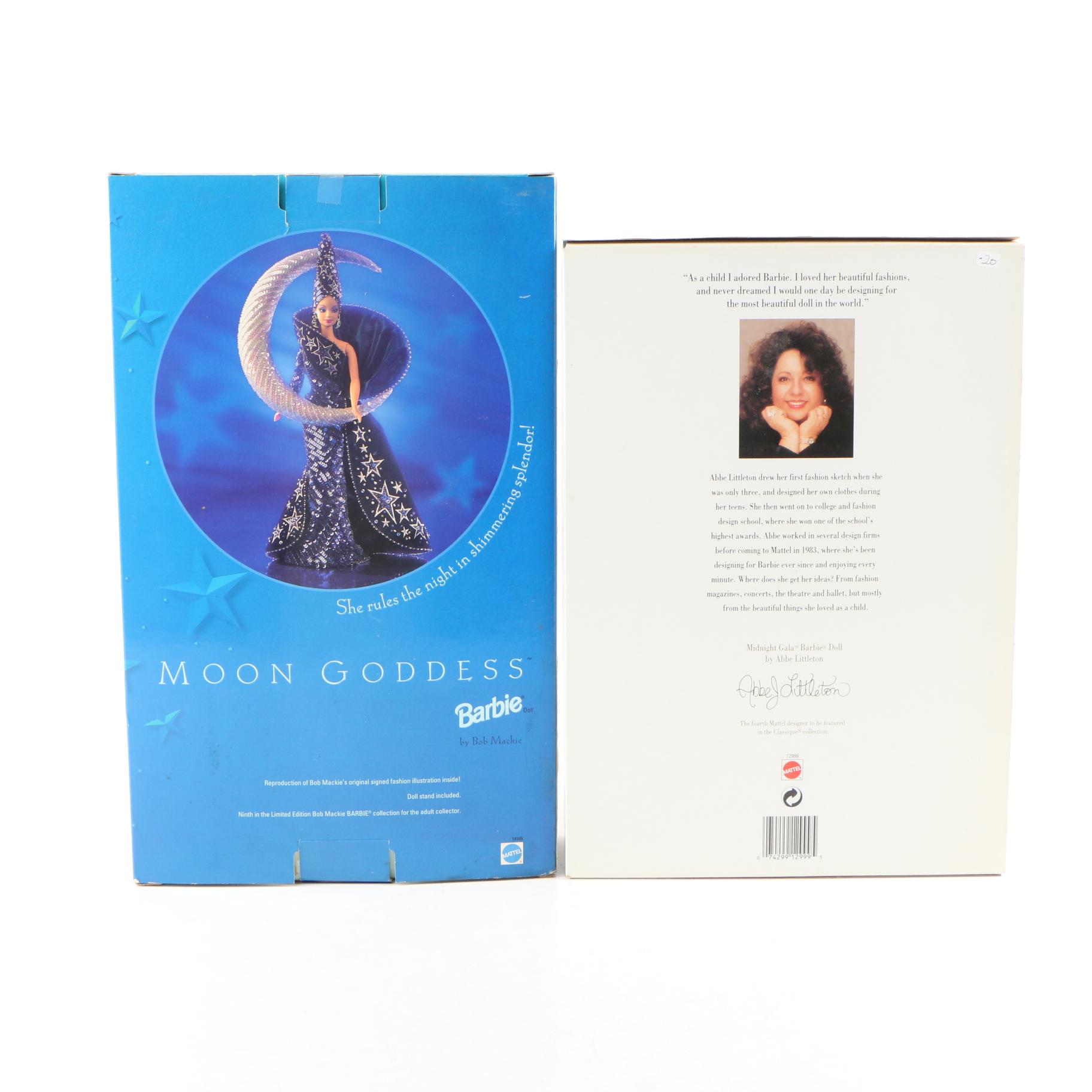 Classique "Midnight Gala Barbie" with Bob Mackie "Moon Goddess Barbie"
