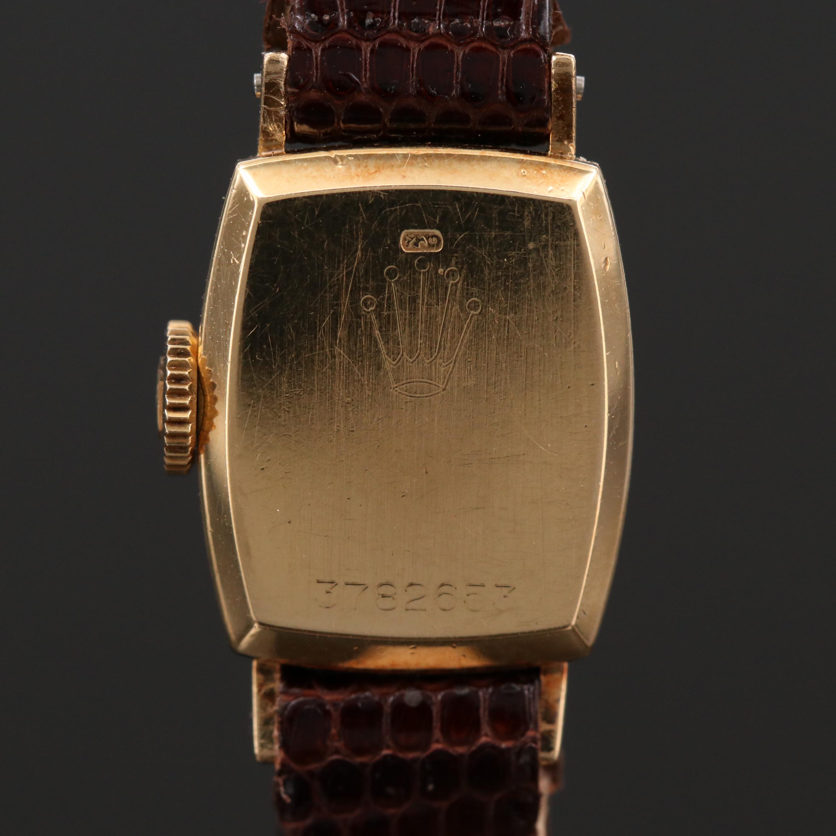 Vintage Rolex Orchid 18K Gold Stem Wind Watch