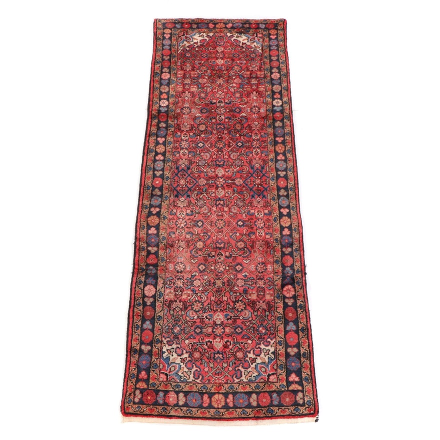 3'5 x 10'11 Hand-Knotted Persian Hamadan Wool Long Rug