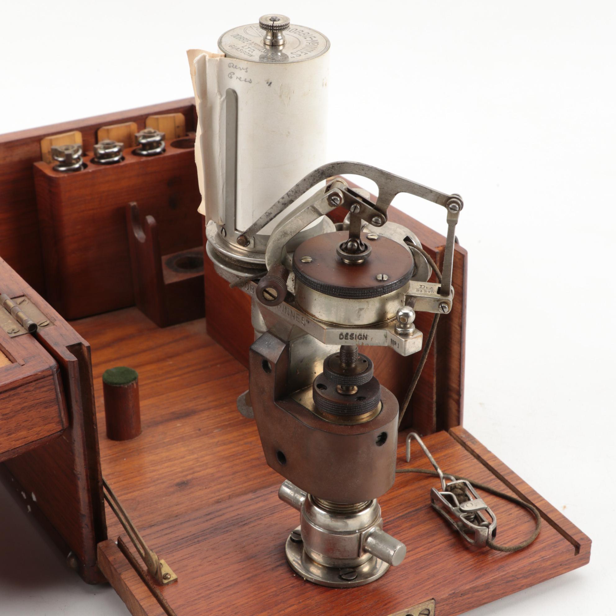 Dobbie-McInnes Engine Indicators For Large Steam Instruments in Wood Case, 1920s