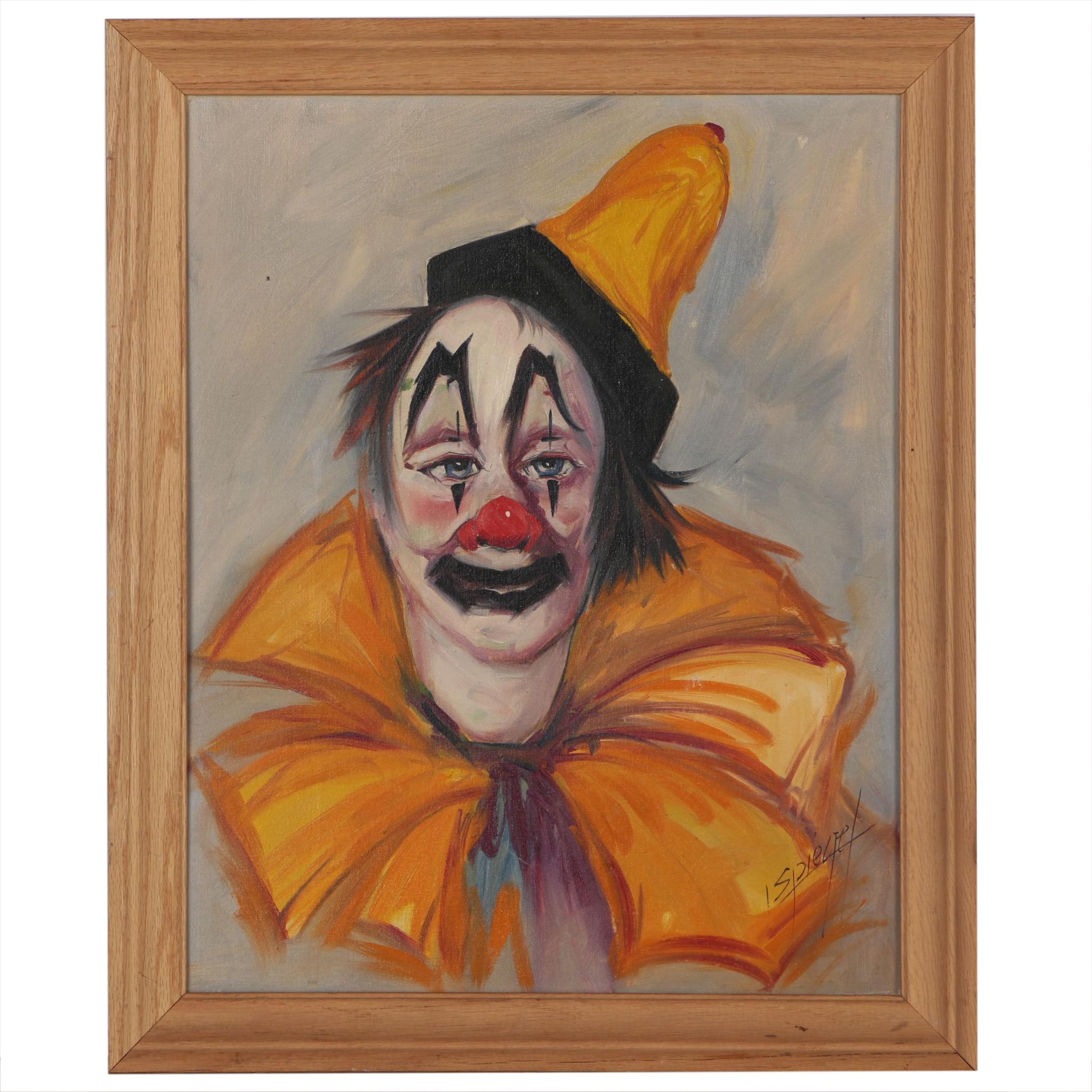 Louis Spiegel Clown Portrait Oil Painting