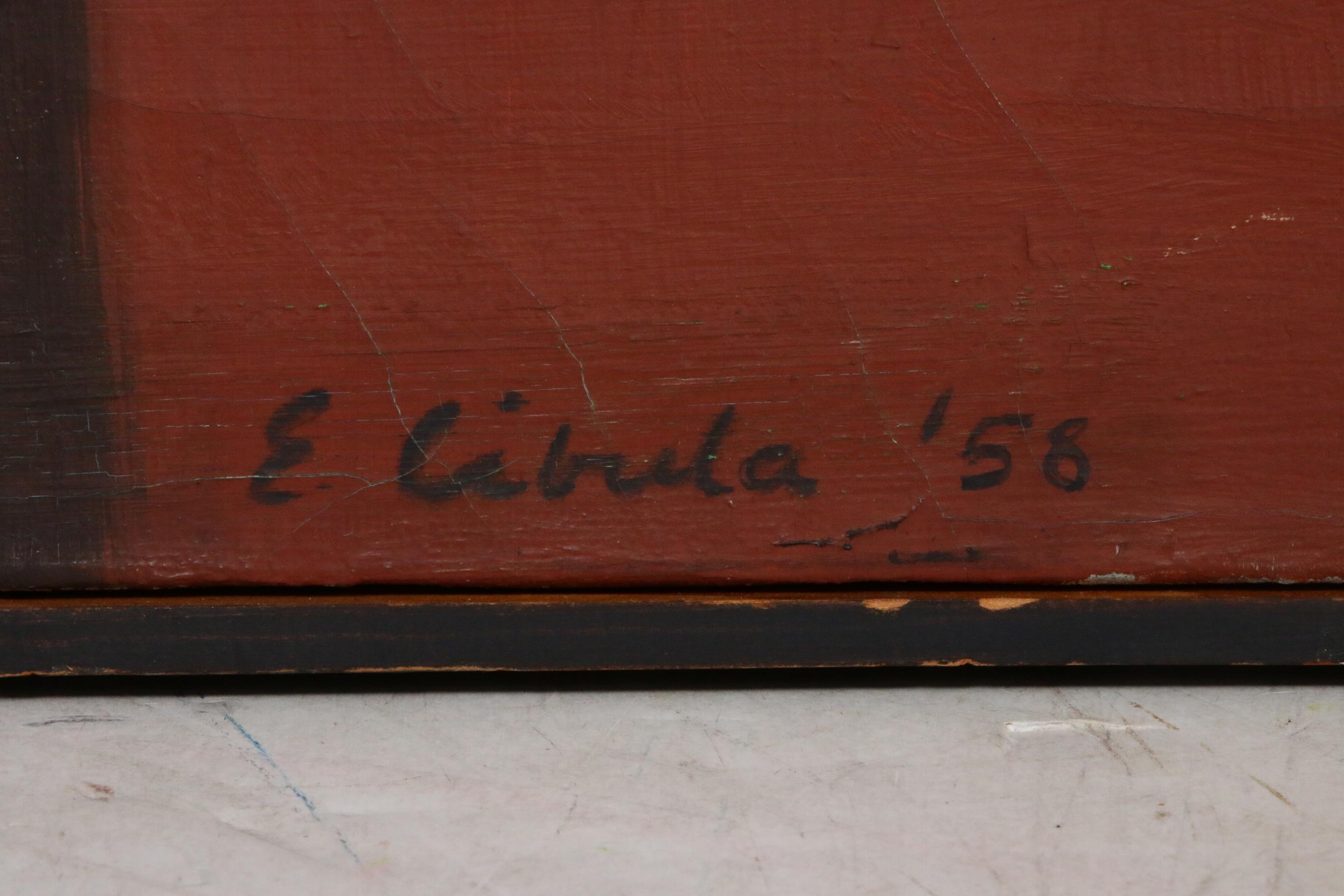 Ellen Cibula Abstract Oil Painting, 1958