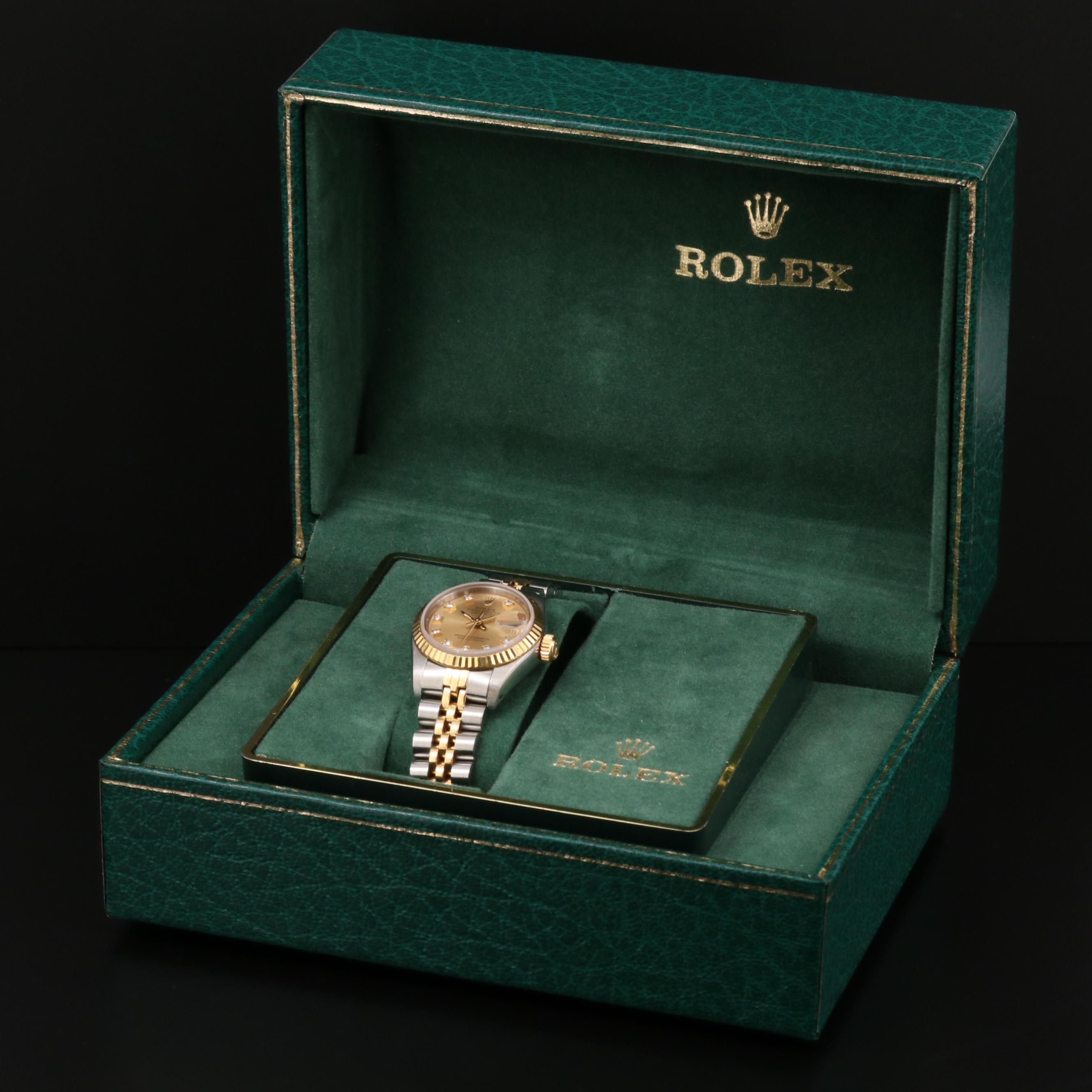 Rolex Datejust Stainless Steel and 18K Gold Diamond Automatic Watch, 1986