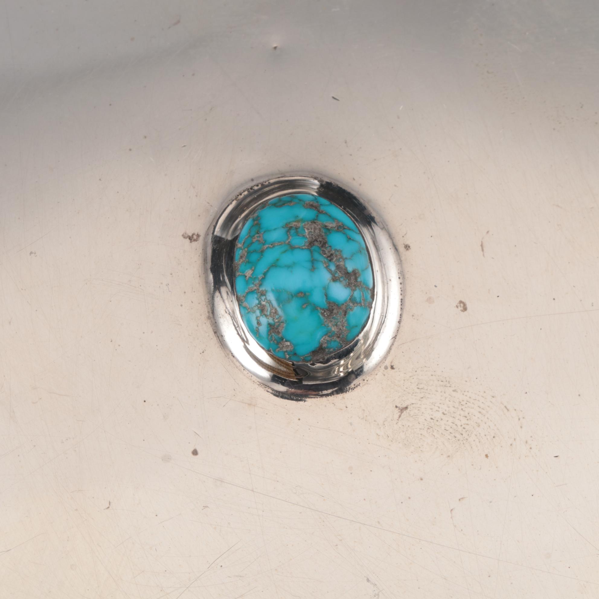 Antique Liberty & Co. Sterling Silver and Turquoise Vanity Set, 1909