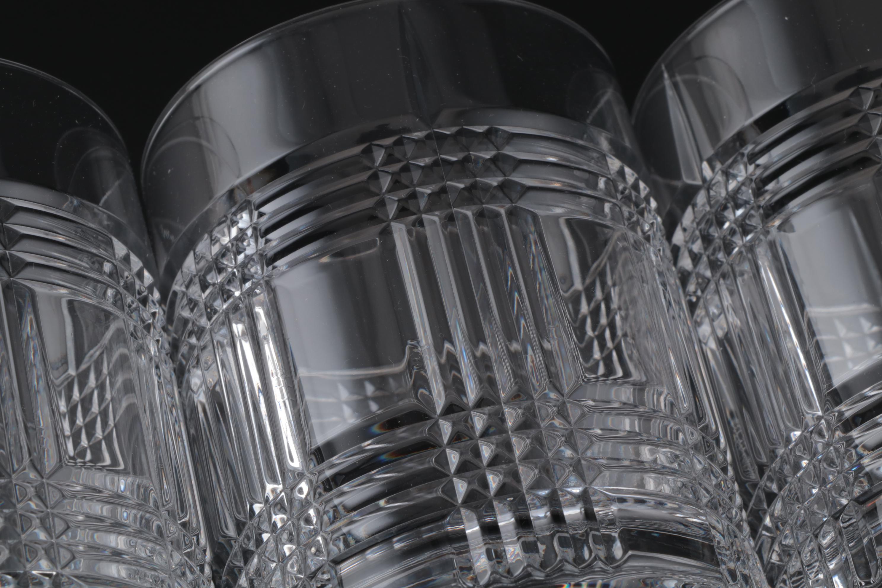 Ralph Lauren Crystal "Glen Plaid" Double Old Fashioned Glasses
