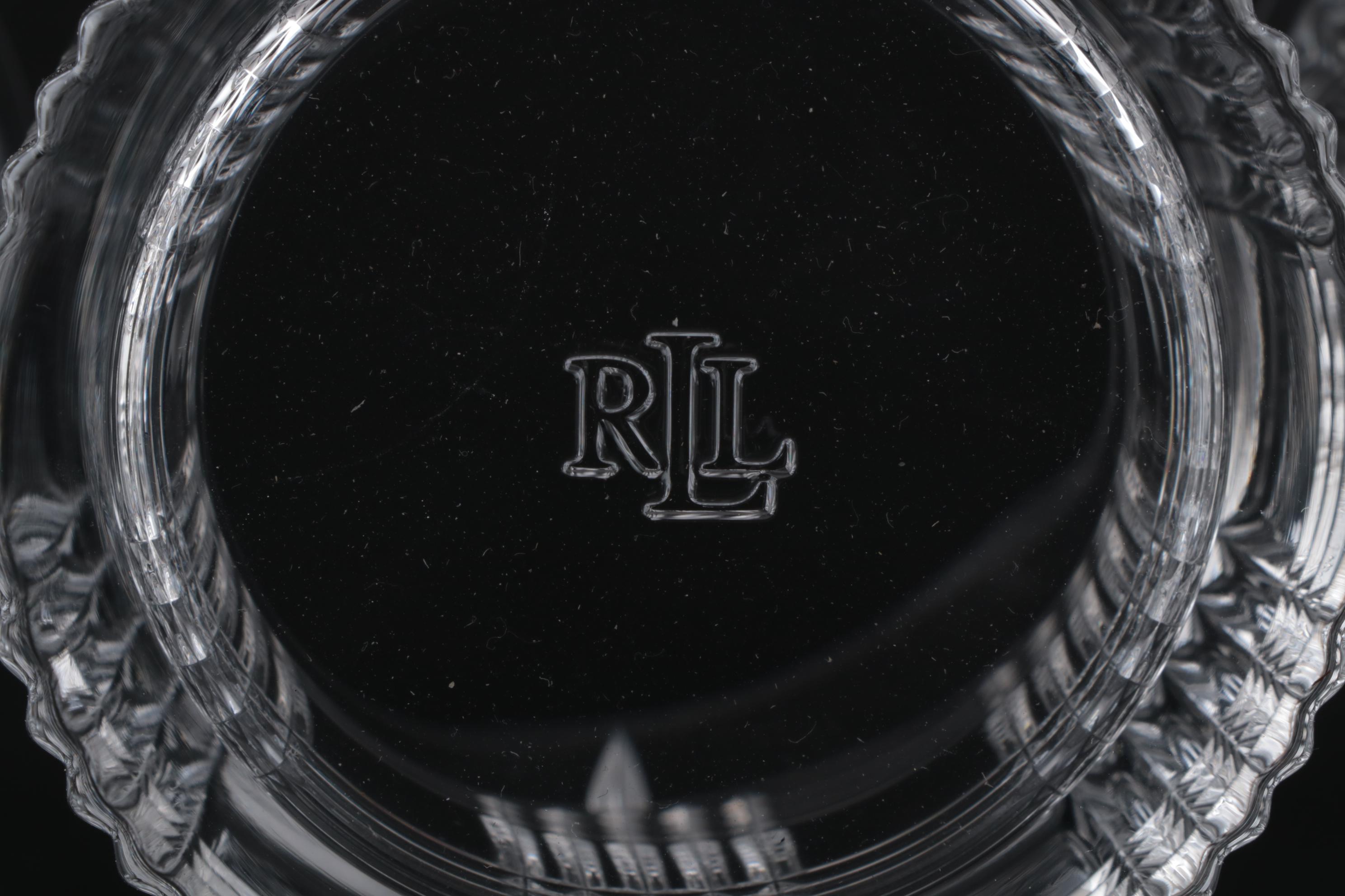 Ralph Lauren Crystal "Glen Plaid" Double Old Fashioned Glasses