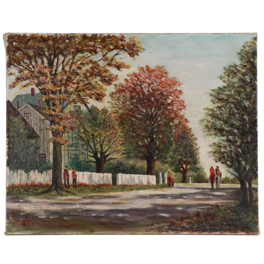 Walter E. Baum Landscape Oil Painting, 1953