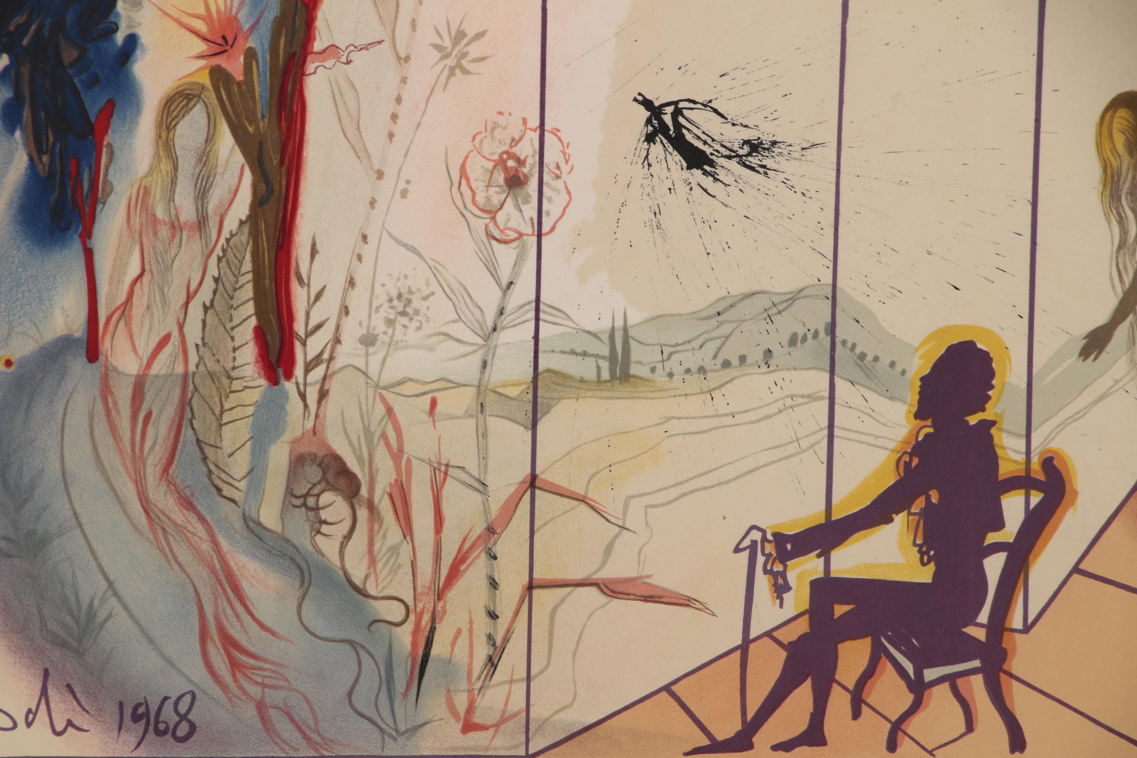 Salvador Dali Lithograph "The Twins Outwit Damis"