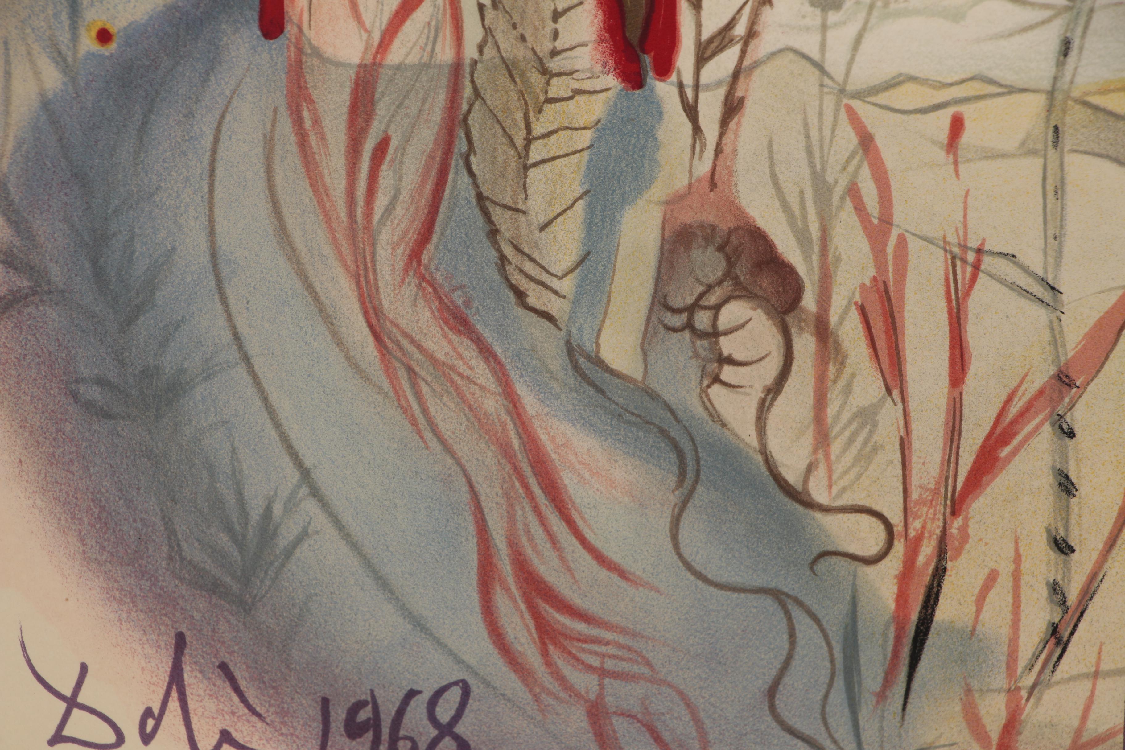 Salvador Dali Lithograph "The Twins Outwit Damis"