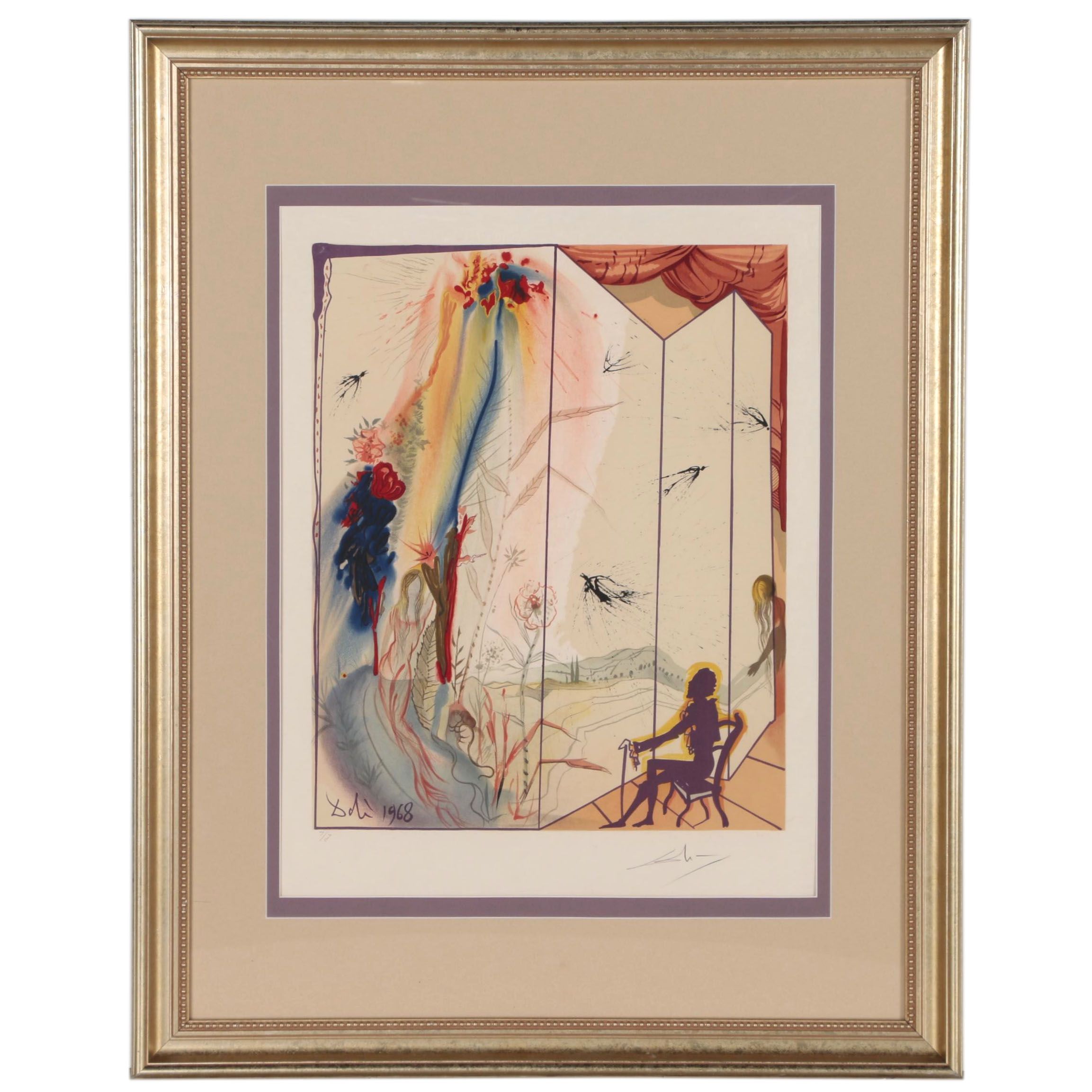 Salvador Dali Lithograph "The Twins Outwit Damis"