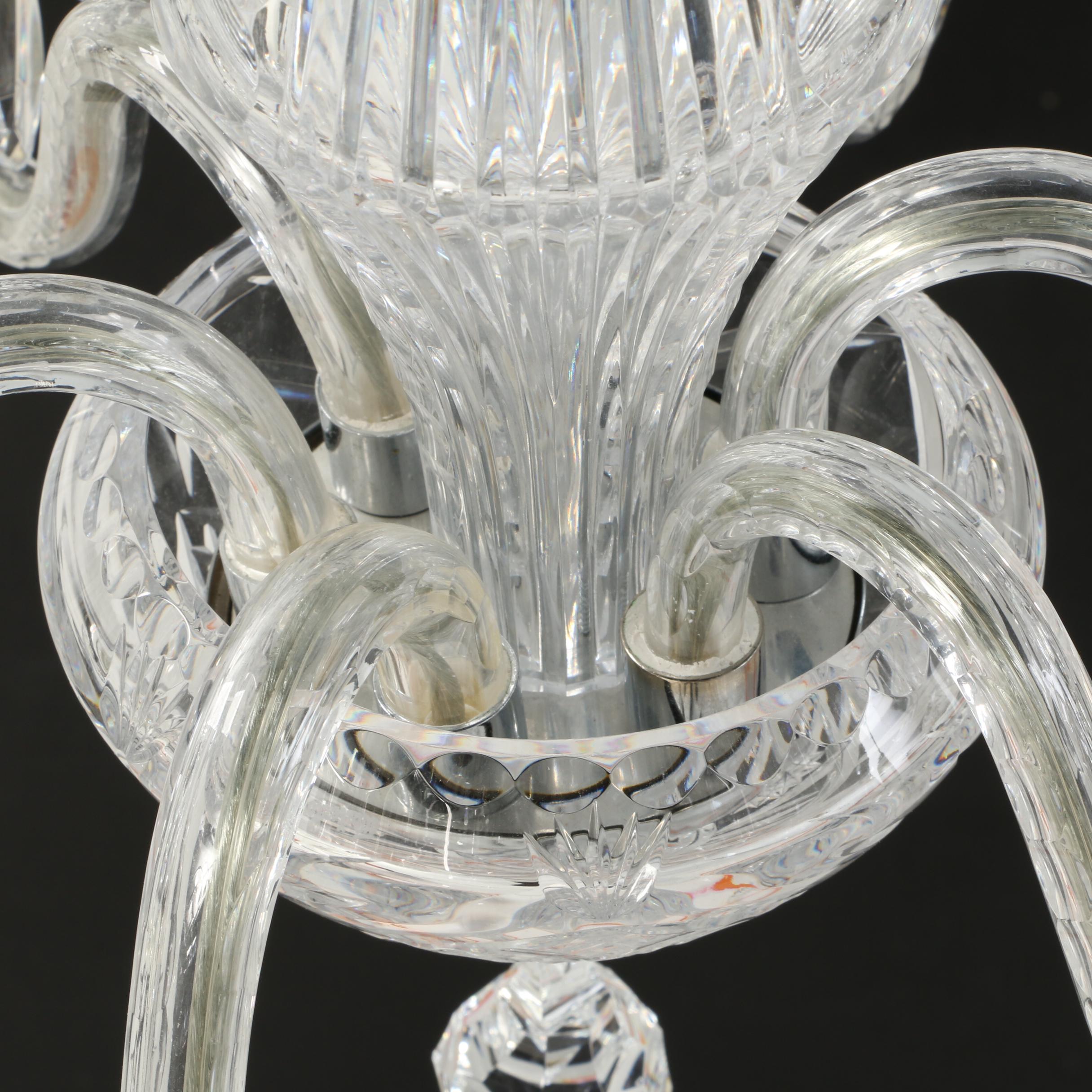 Vintage Waterford Crystal Six-Arm Chandelier