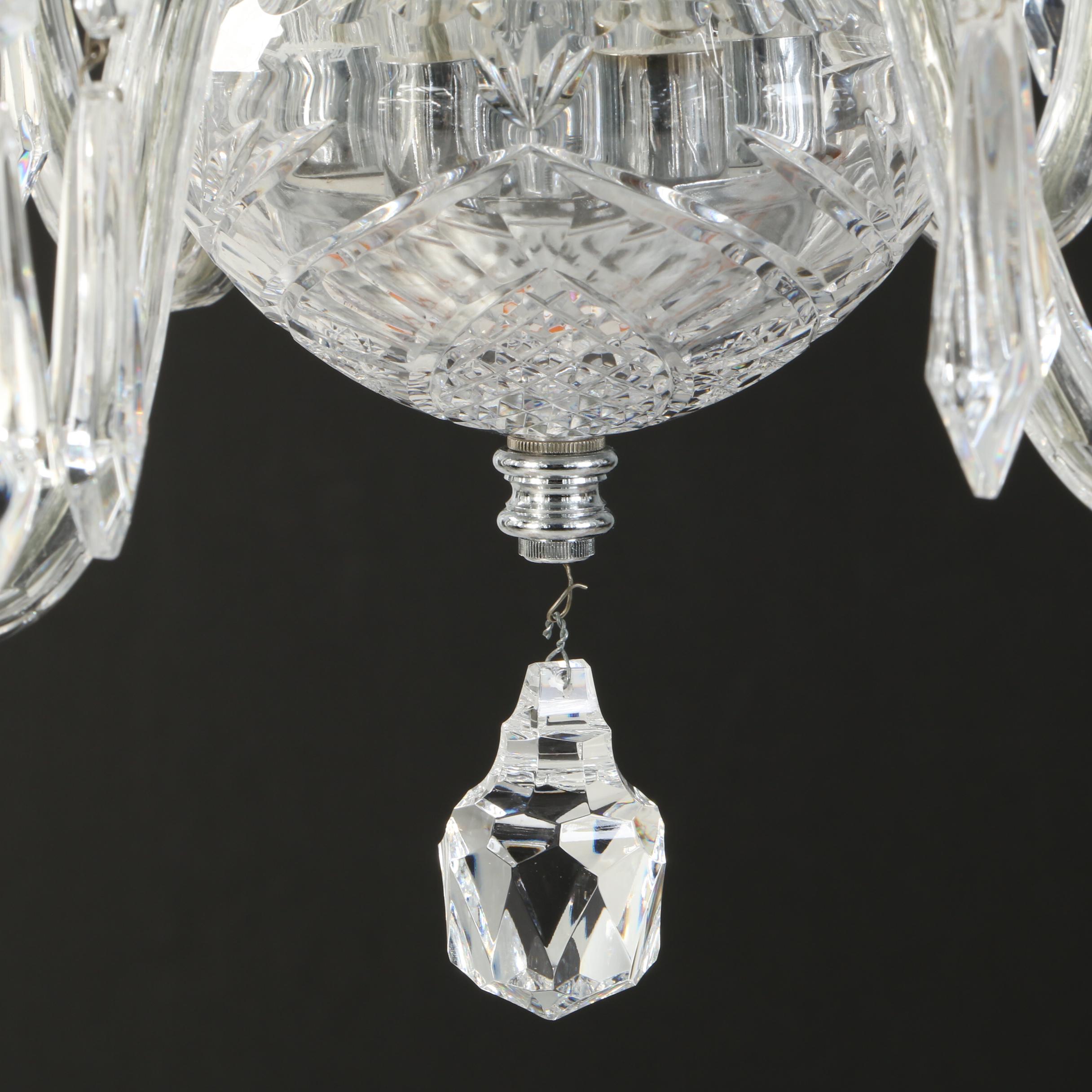 Vintage Waterford Crystal Six-Arm Chandelier