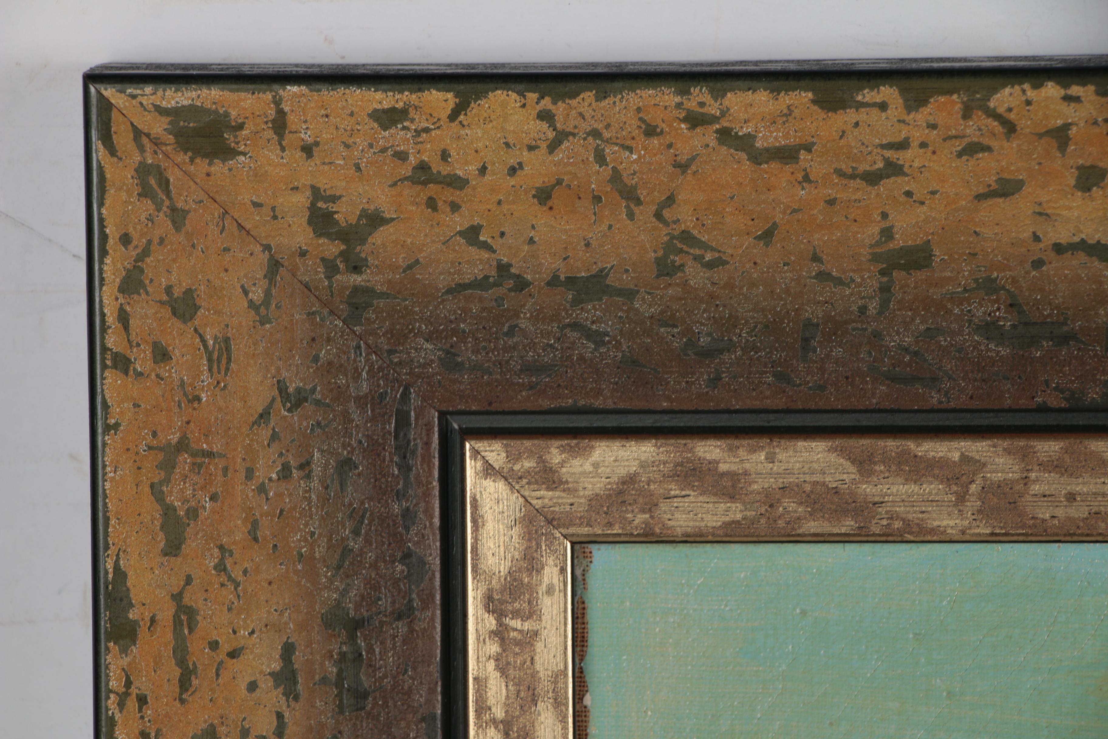 Oil Painting of Tropical Ocean Scene with Sailing Raft