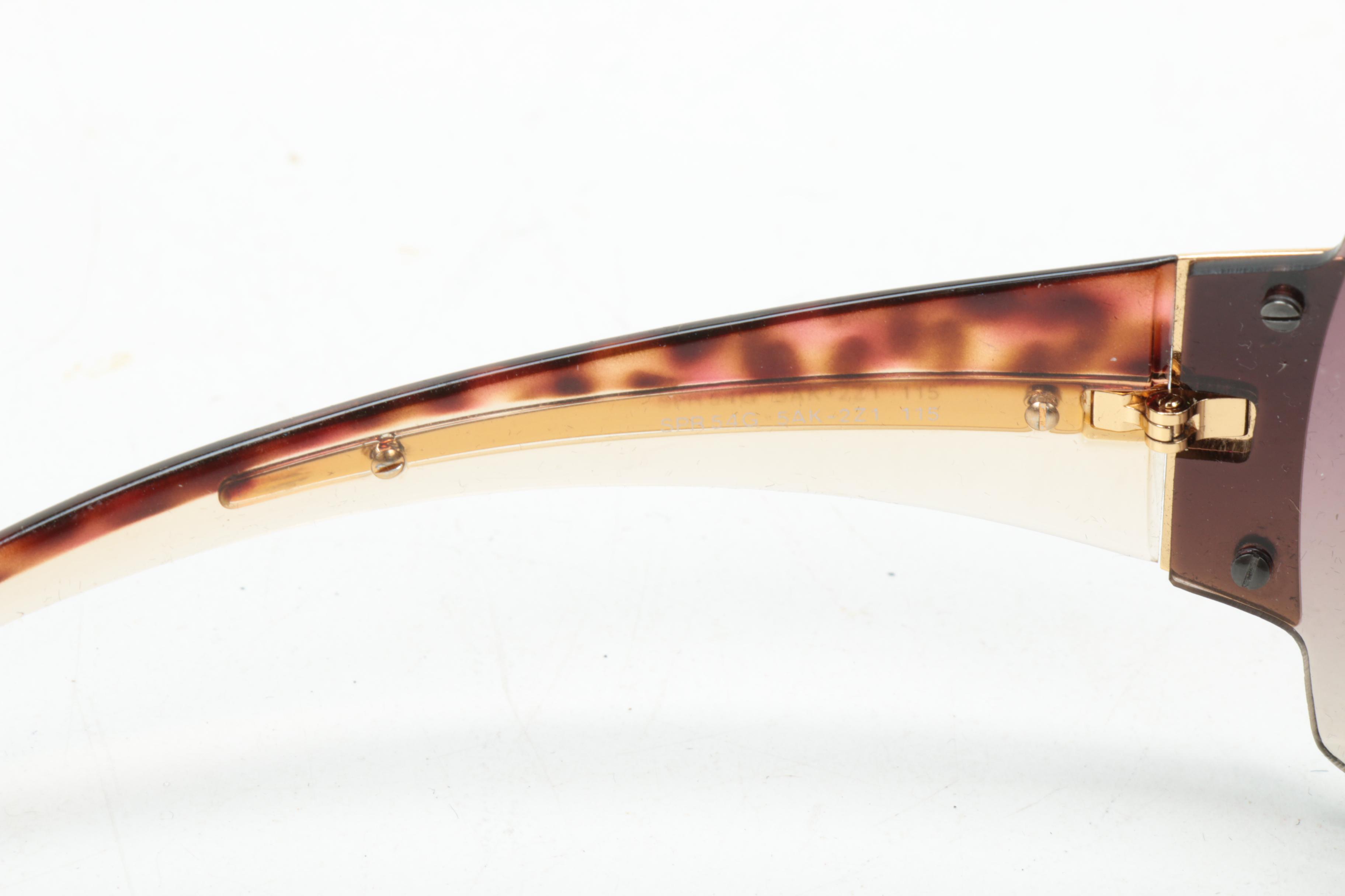 Prada SPR 54G Sunglasses in Amber and Tortoise with Case