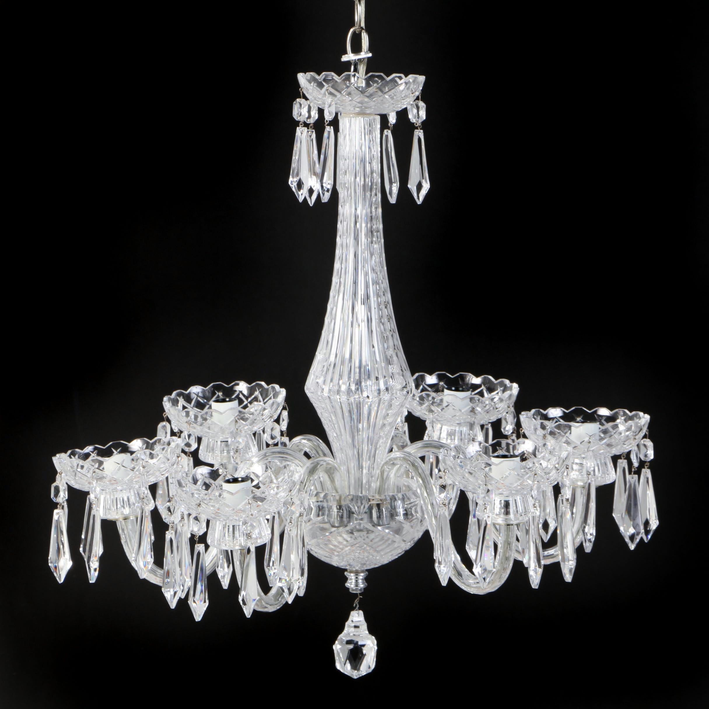 Vintage Waterford Crystal Six-Arm Chandelier