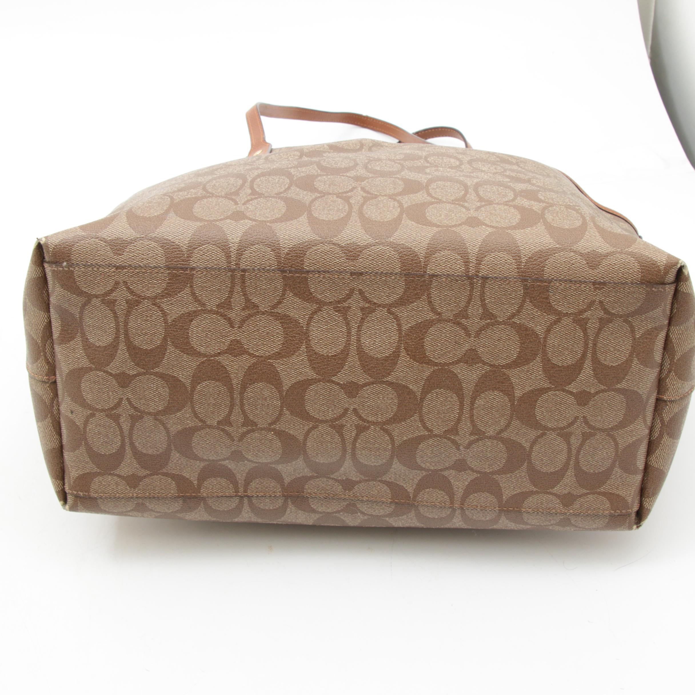 Coach City Tote in Signature Coated Canvas and Leather